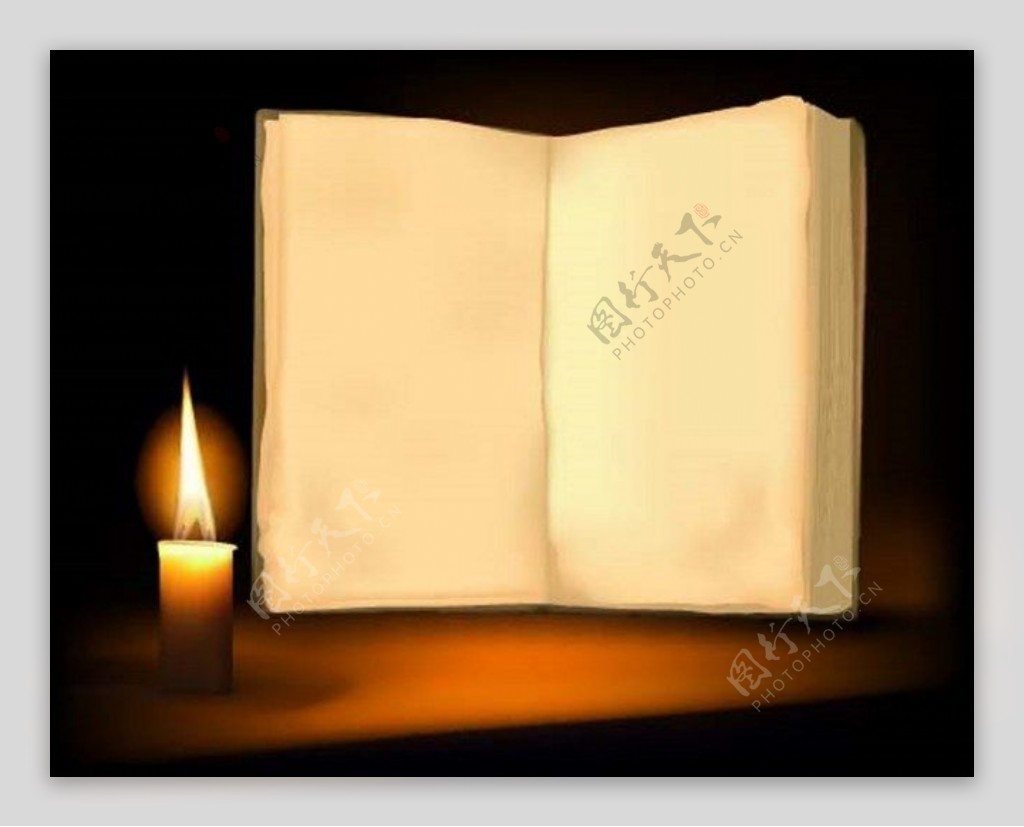 书本蜡烛背景素材