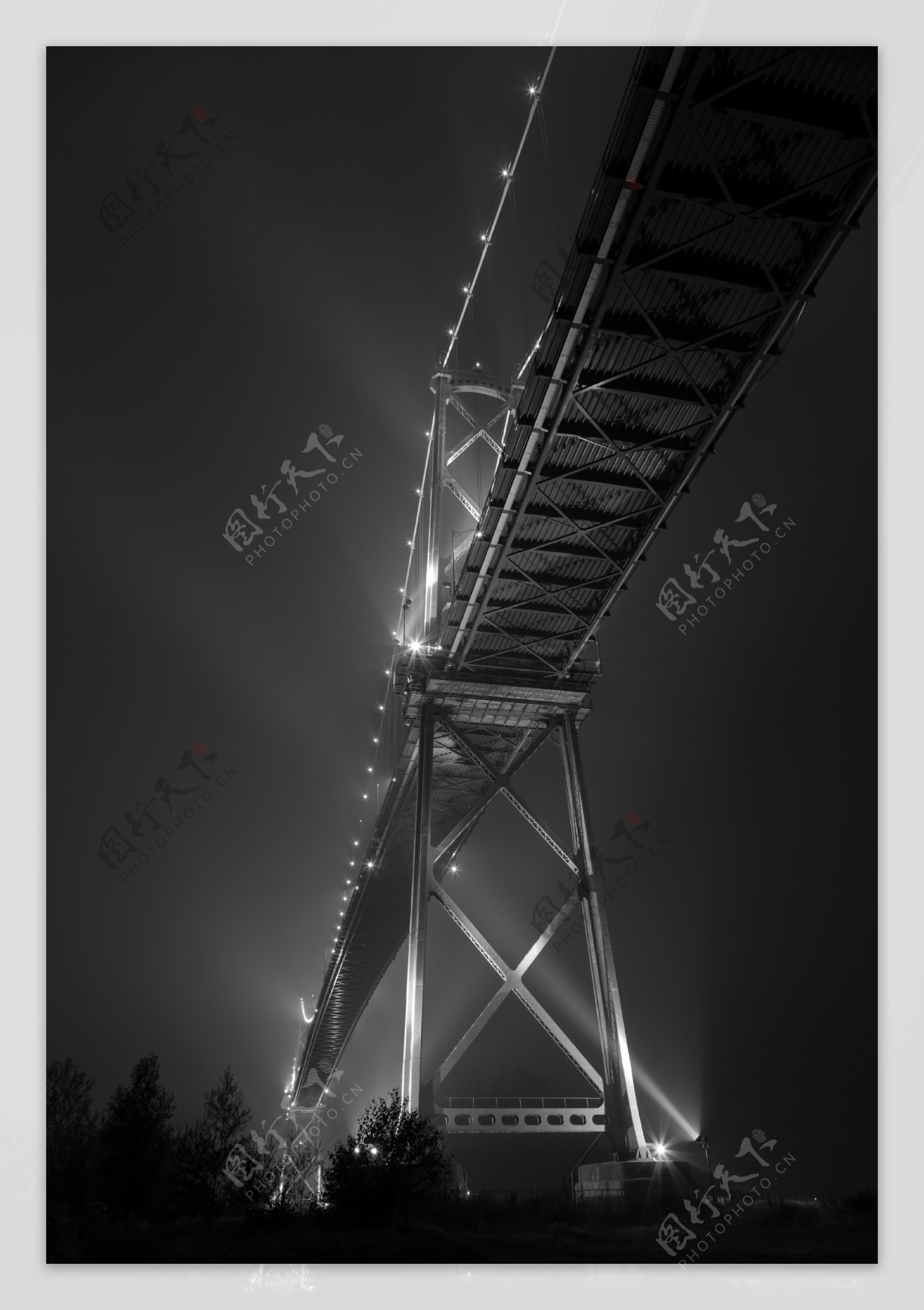 金门大桥灯光摄影图片