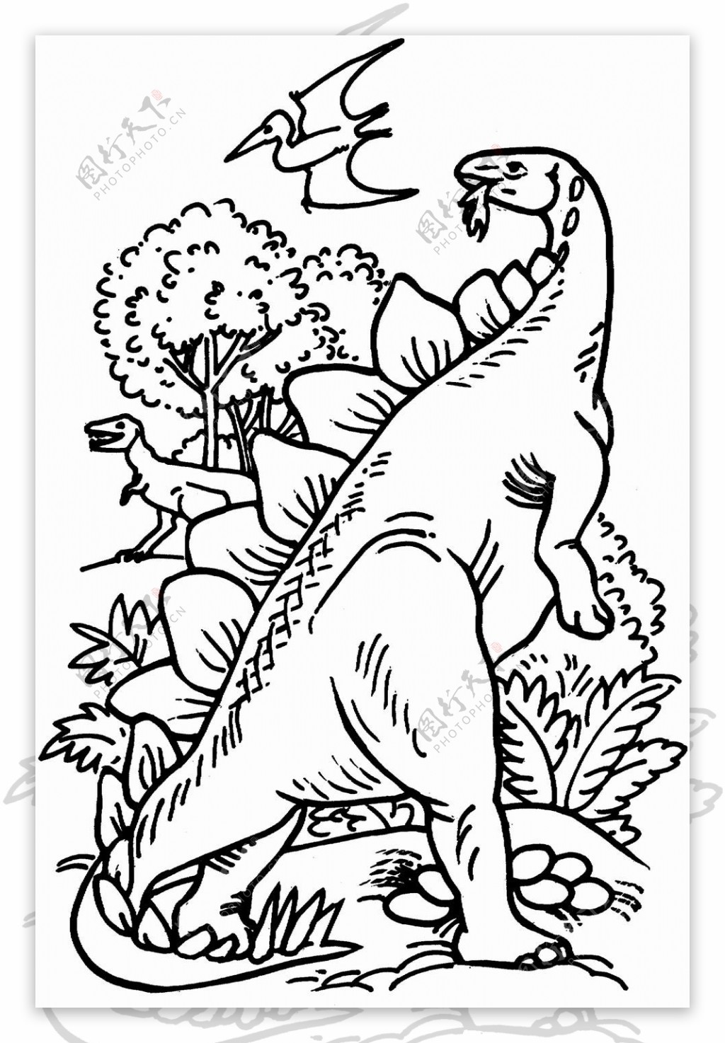 恐龙。恐龙绘图铅笔素描高清摄影大图-千库网