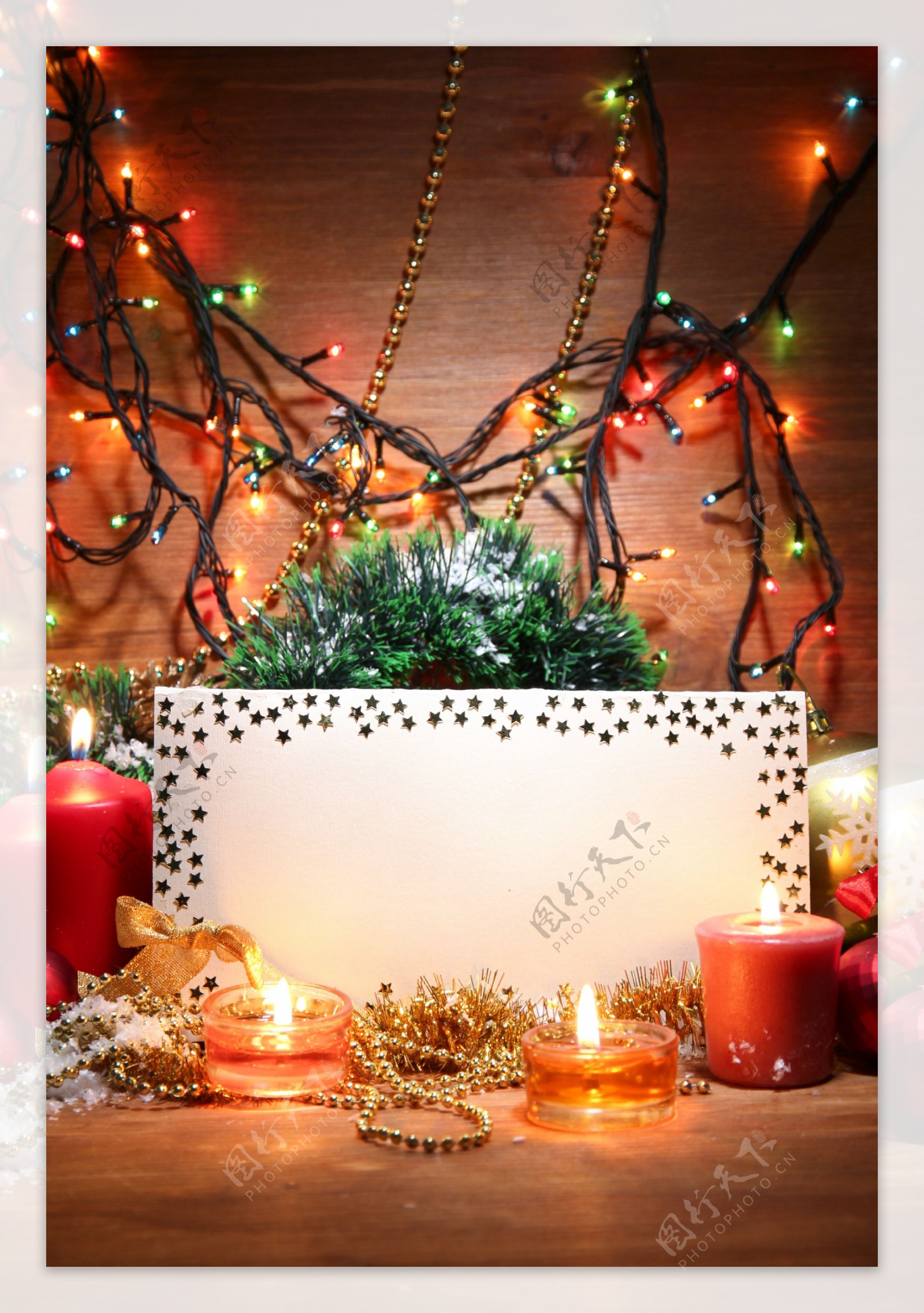 圣诞装饰背景与卡片图片