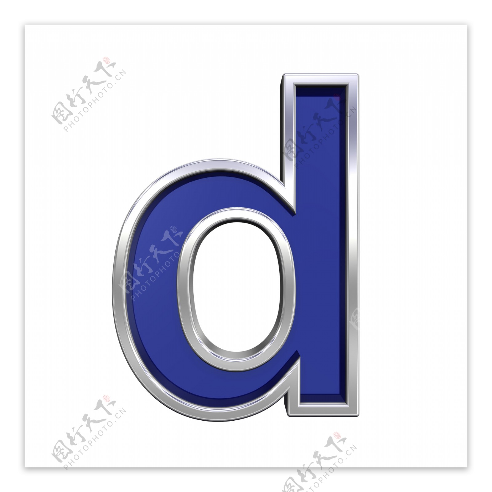小写字母在字母表的蓝色玻璃铬框架