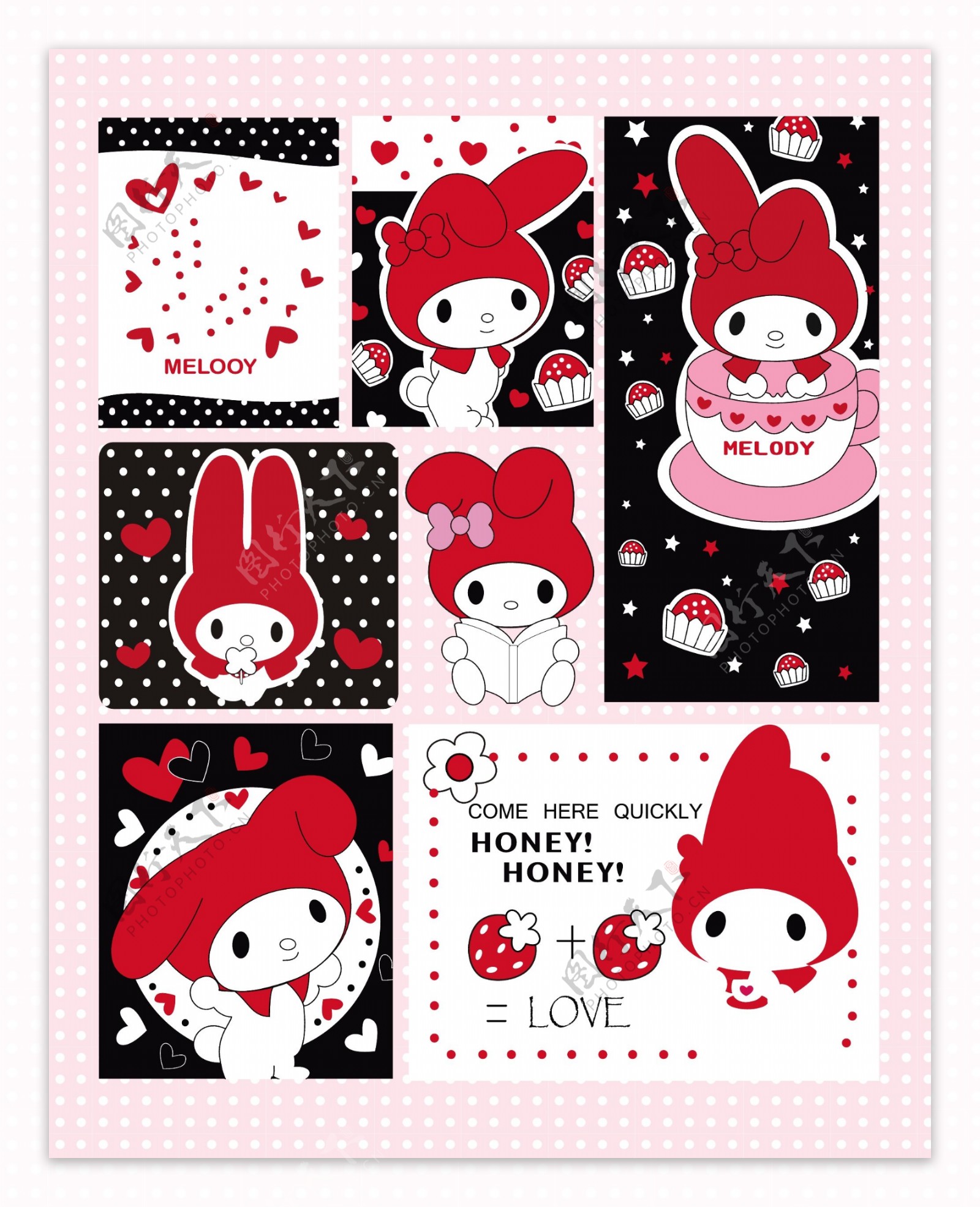 兔宝宝卡通液态墙纸草莓图片