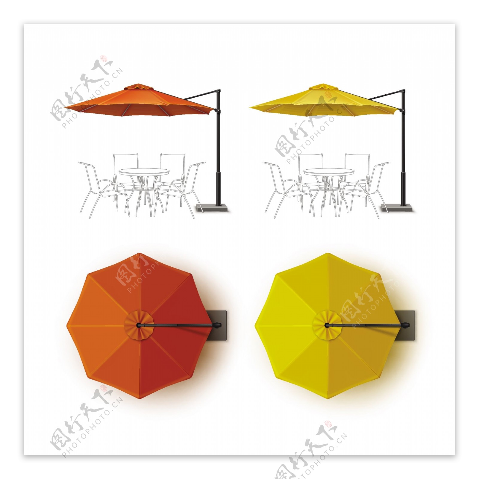 遮阳伞棚矢量设计素材