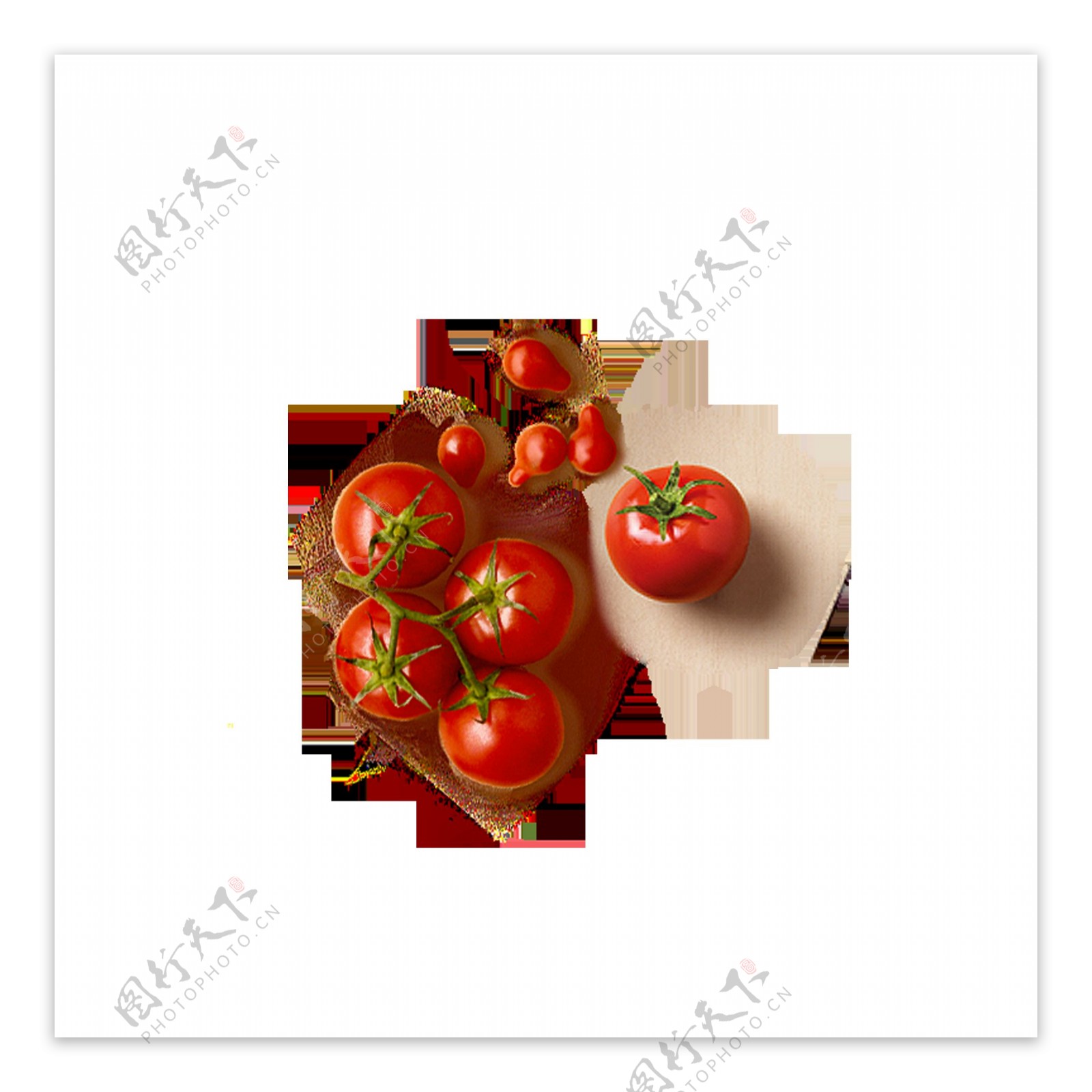 红色番茄圣女果蔬菜元素