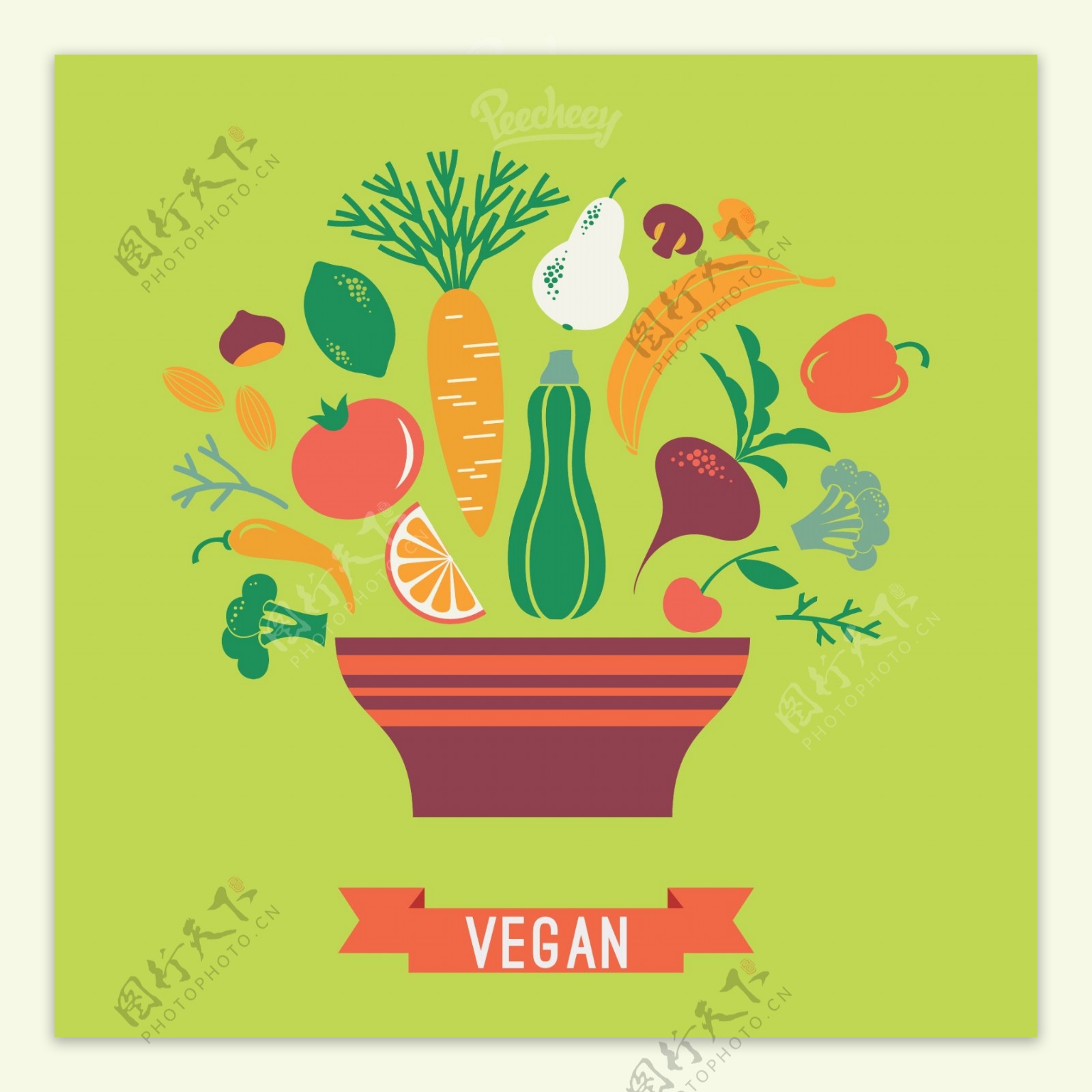 绿色蔬菜图案