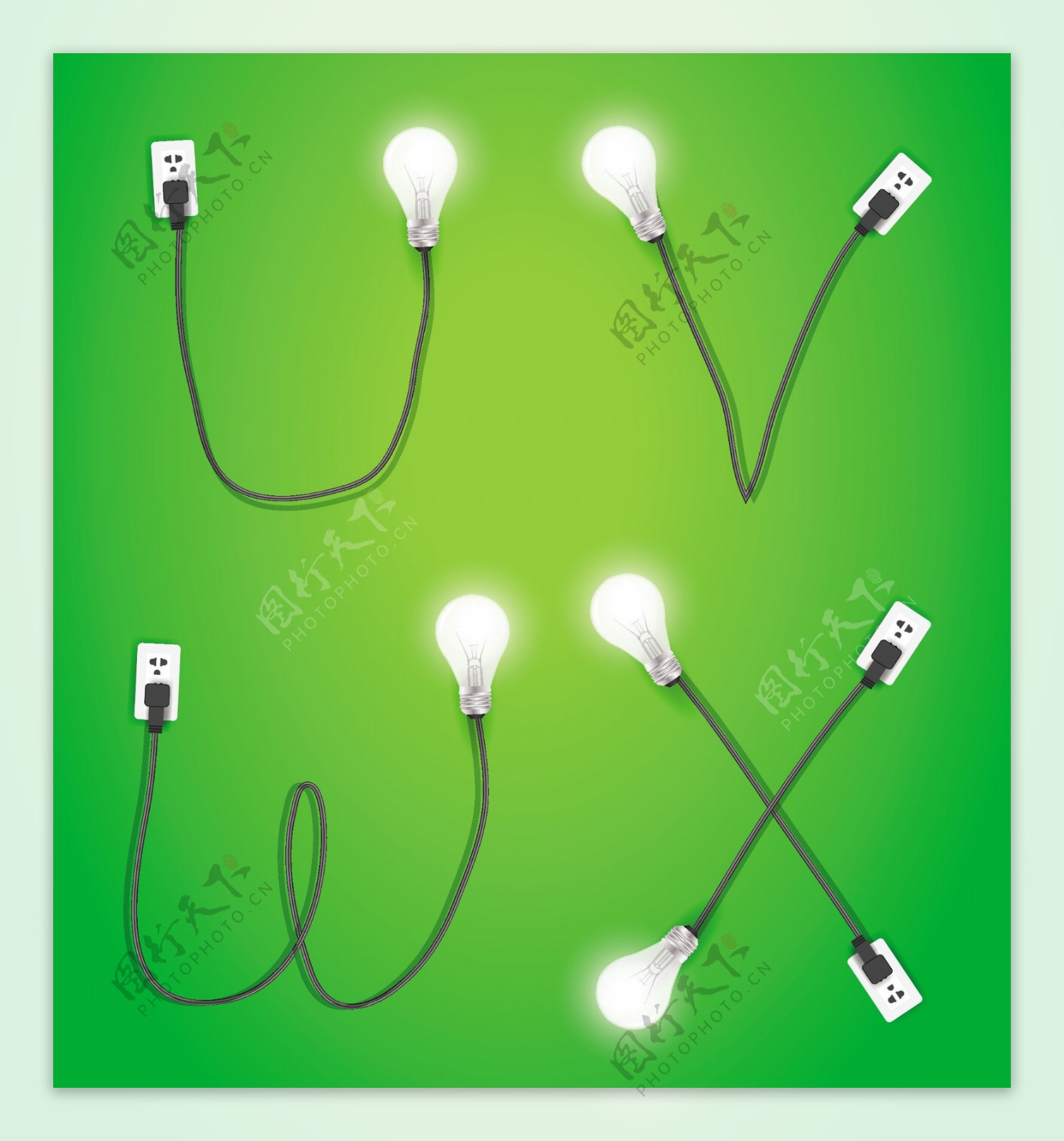 创意字母电线灯泡