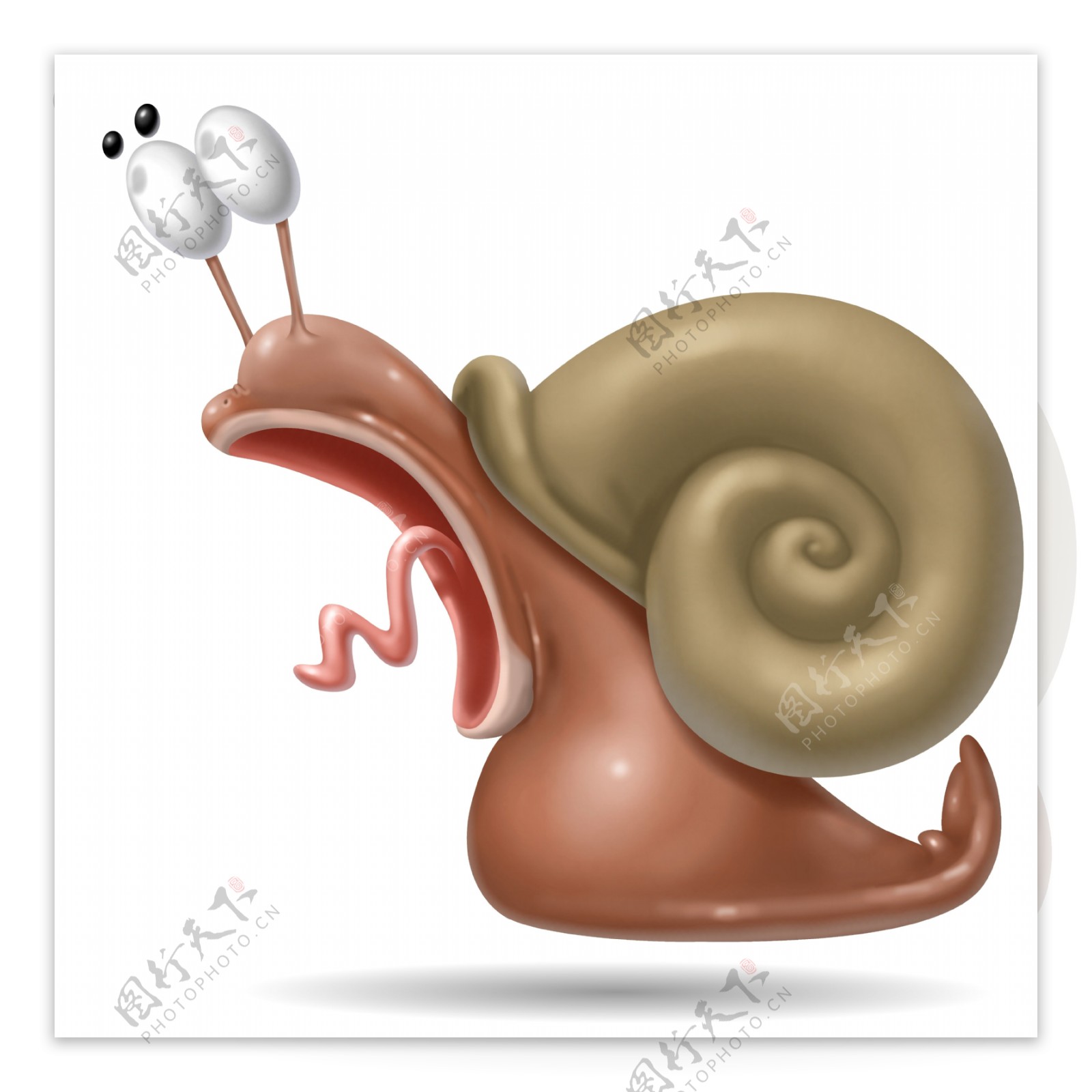 3D蜗牛插画图片