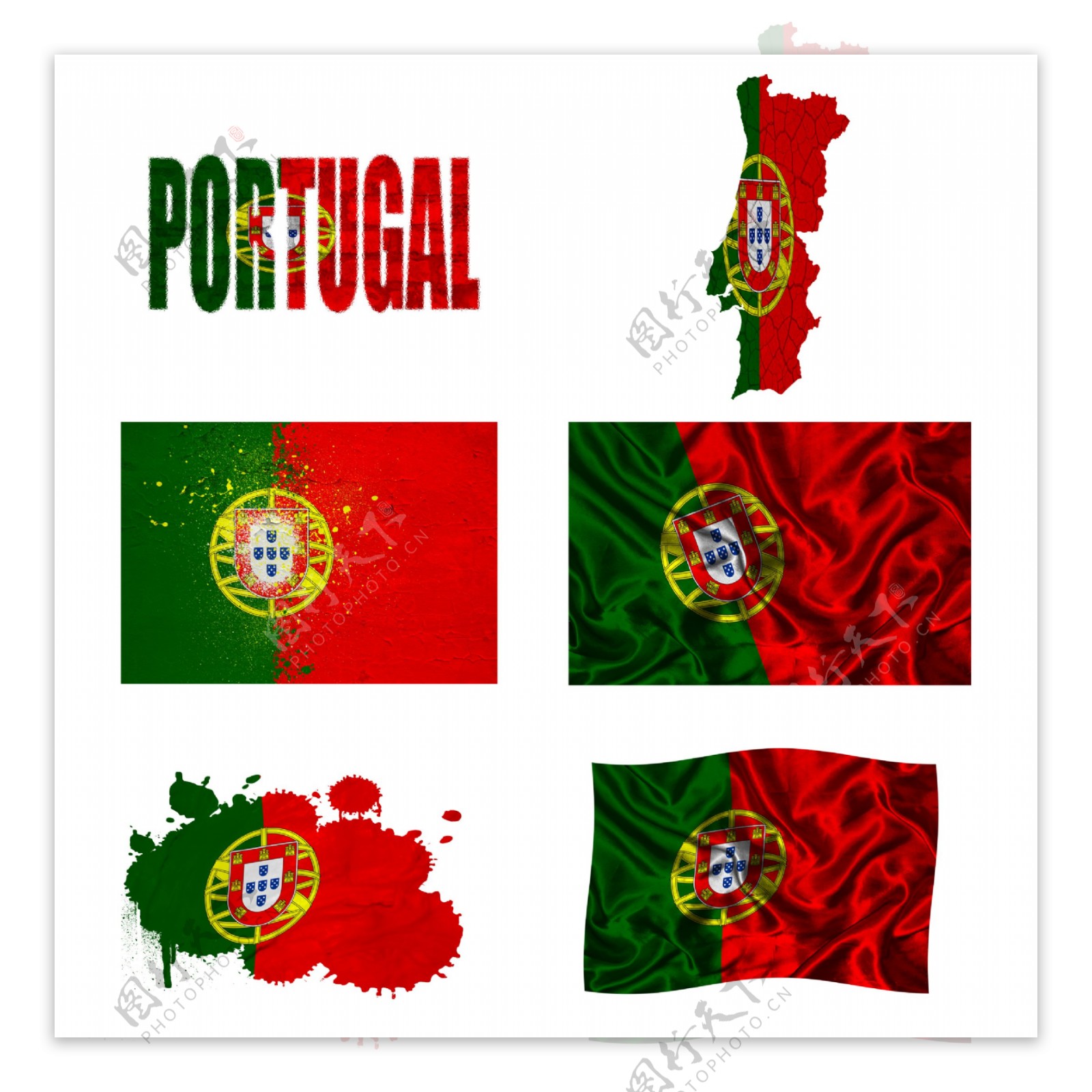 葡萄牙国旗地图图片
