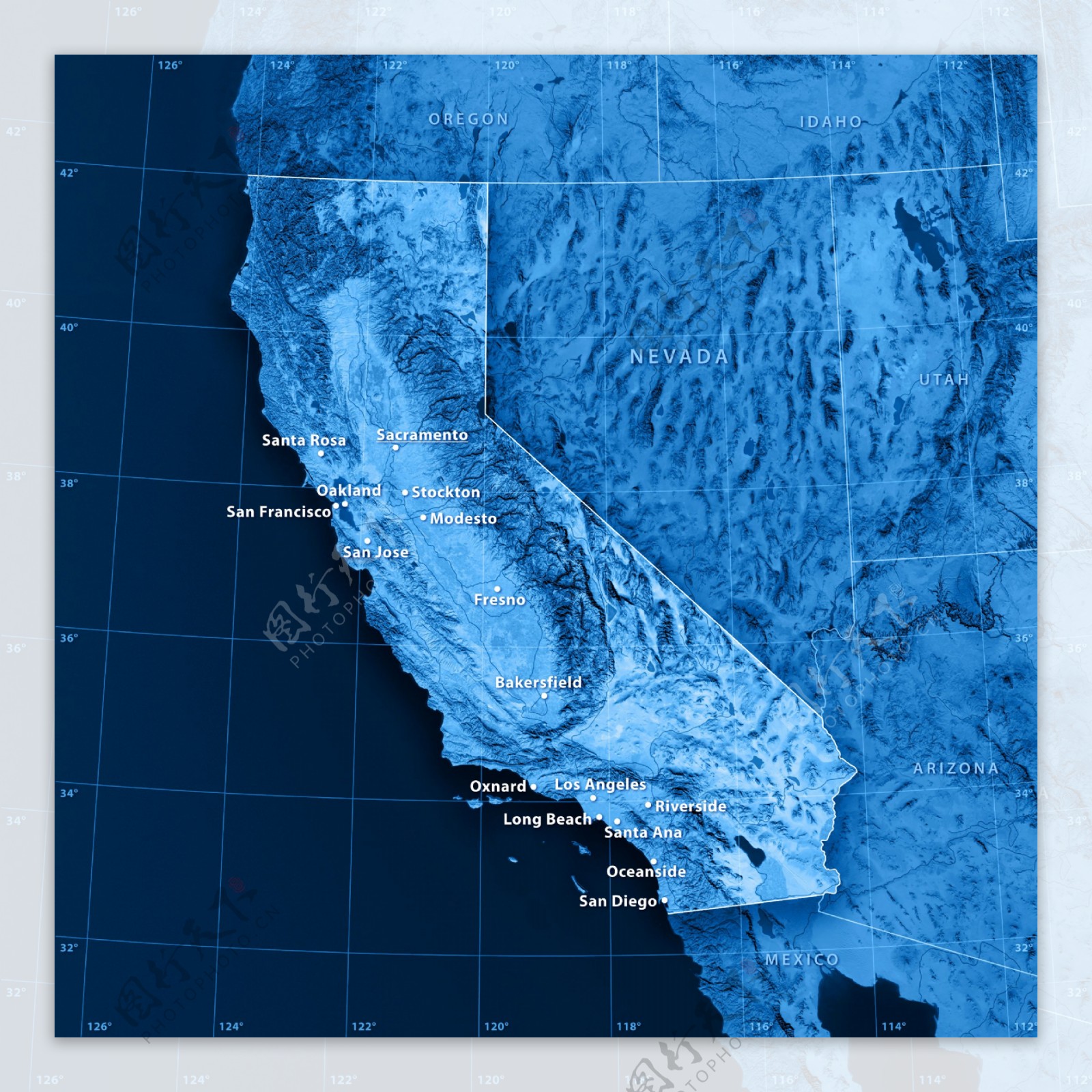 加尼福利亚地图图片