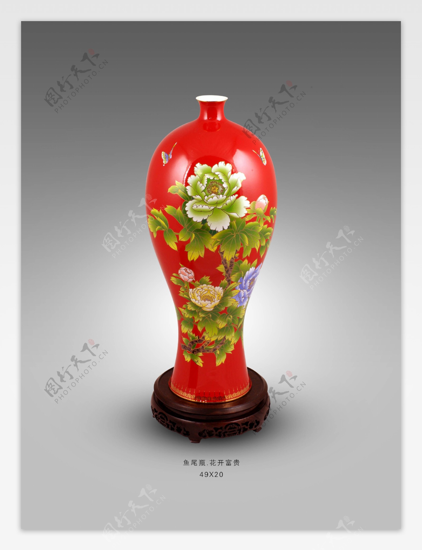 红瓷花瓶系列梅瓶图片