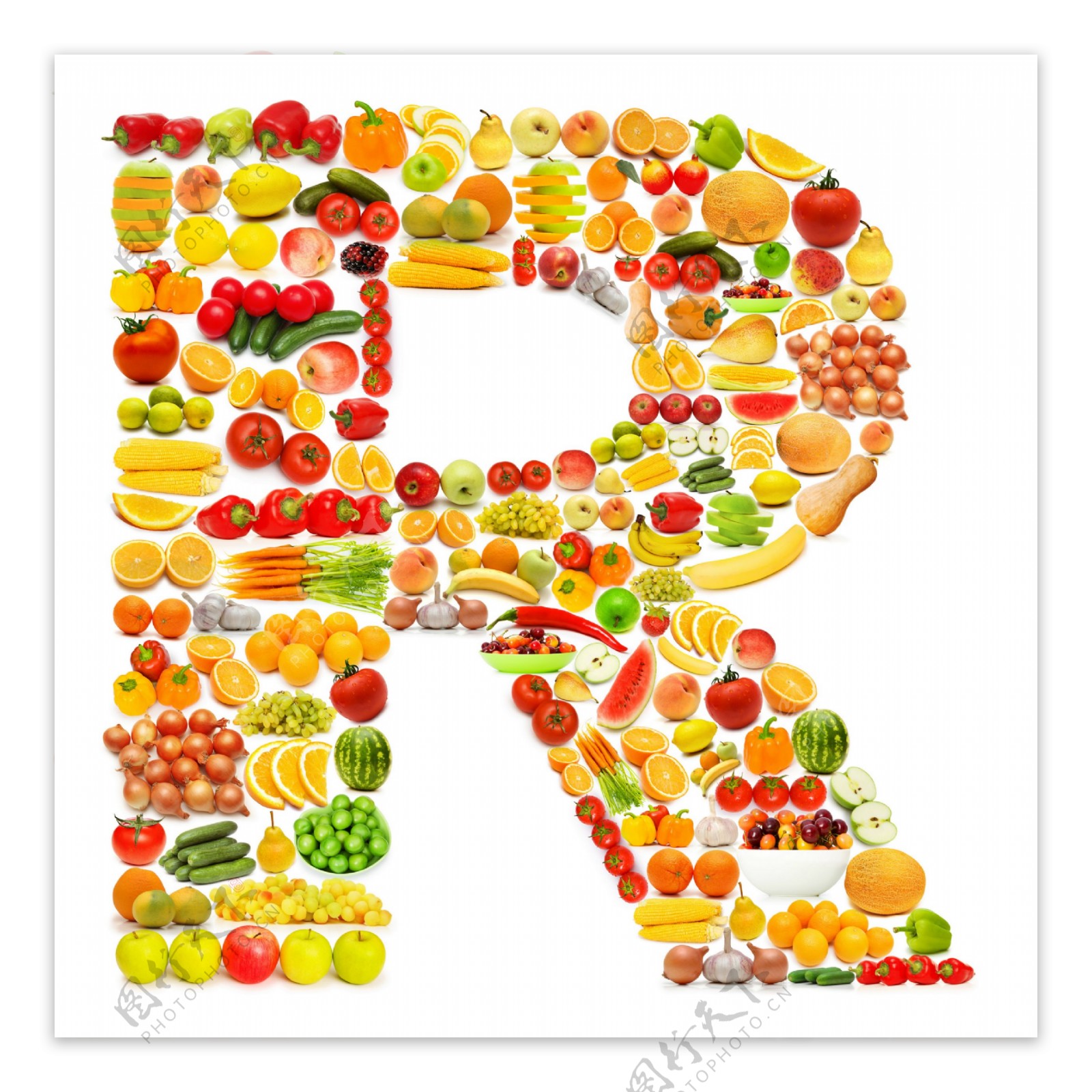 水果蔬菜字母R图片