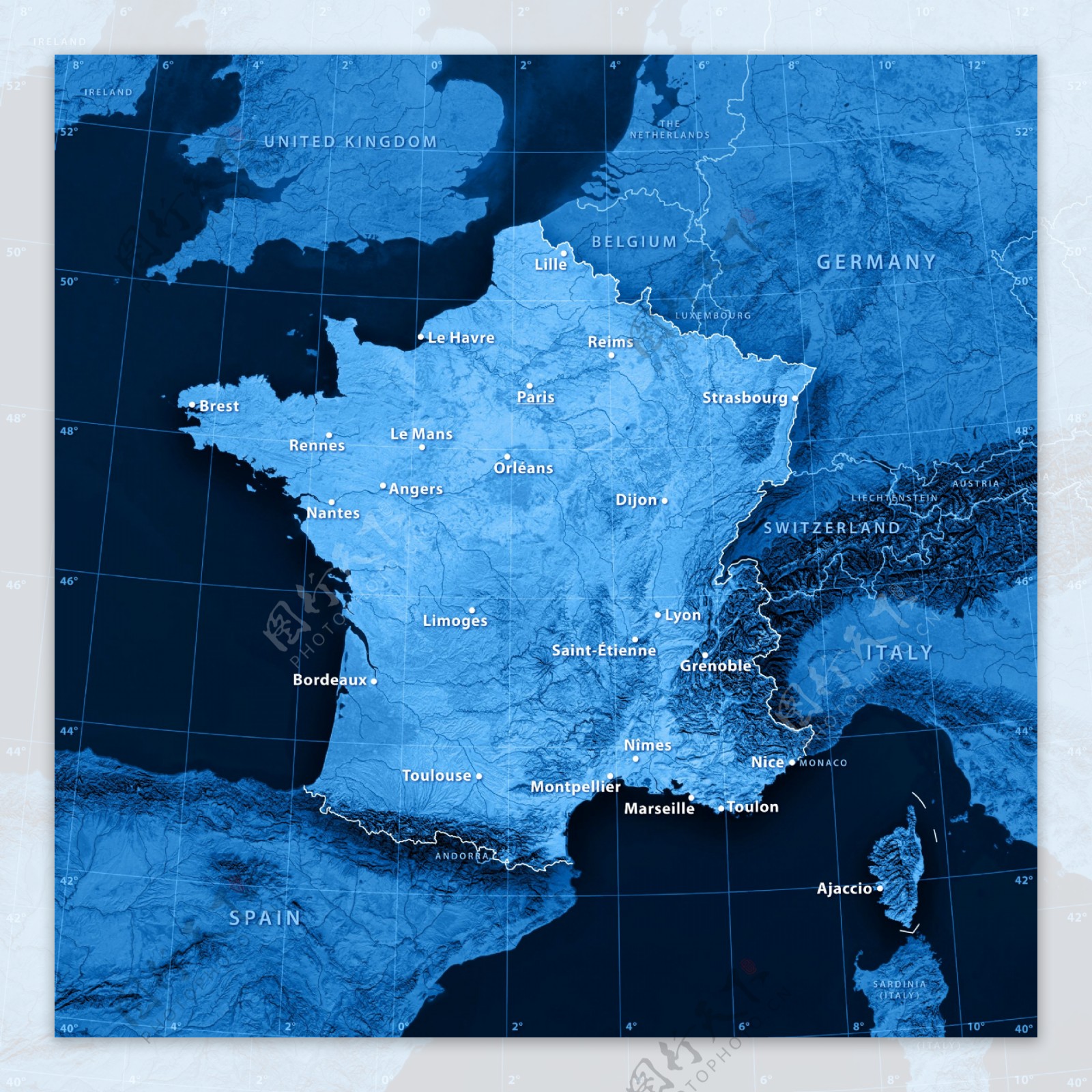 法国地图图片