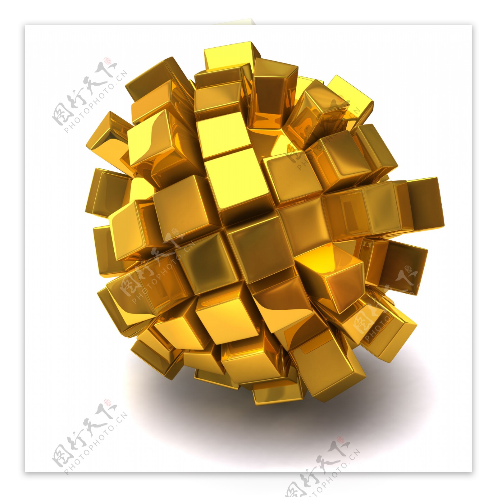 金色3D立方体图片