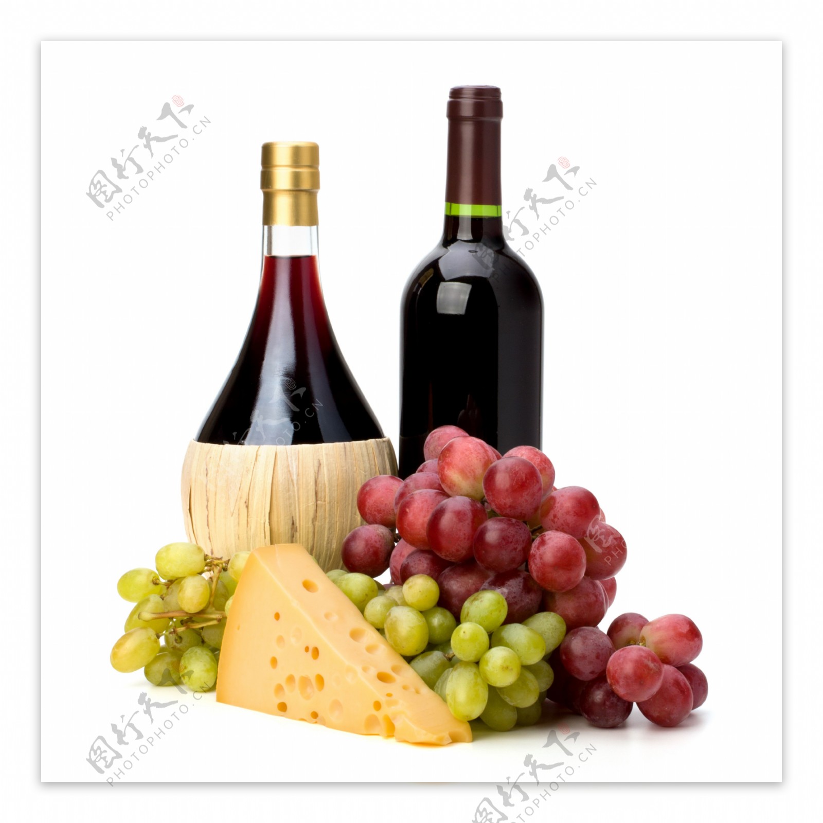 酒瓶与葡萄图片