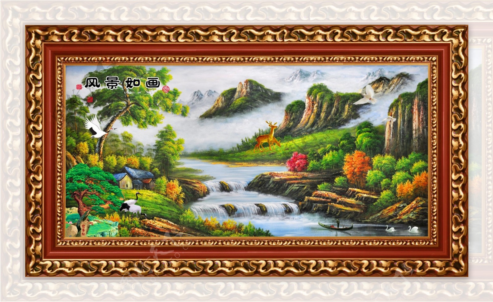 山水风景房子油画图片装饰装修素材免费下载(图片编号:4801008)-六图网