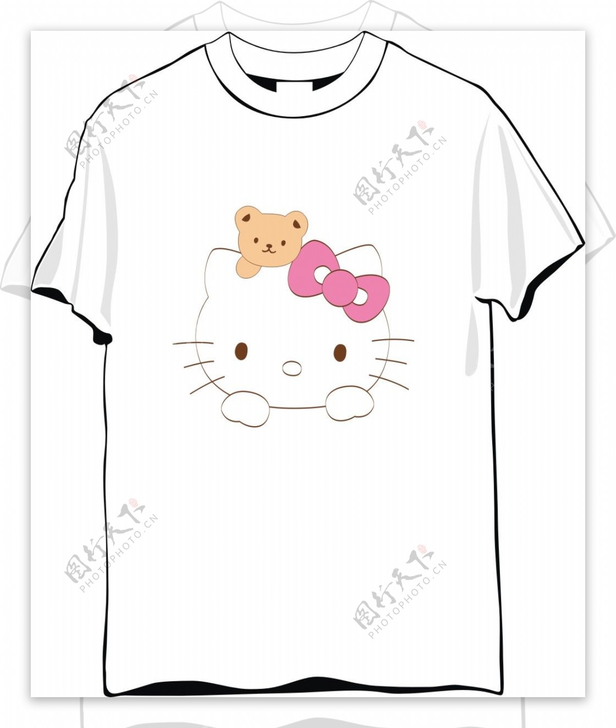 小猫T恤素材