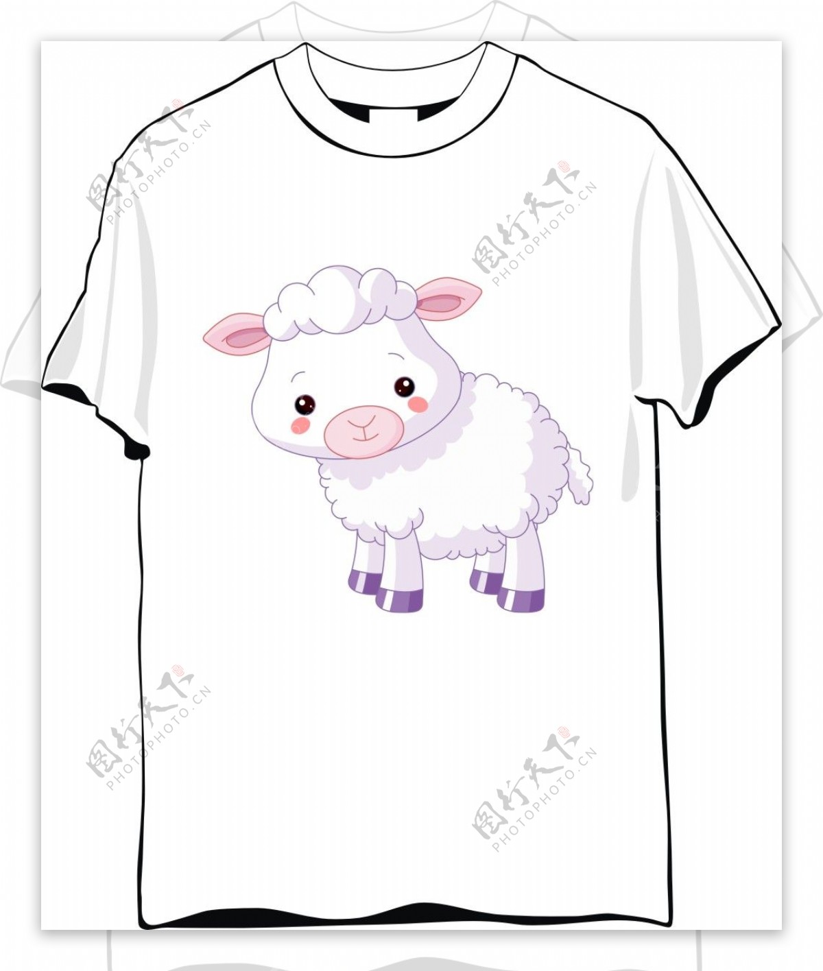 小羊可爱T恤