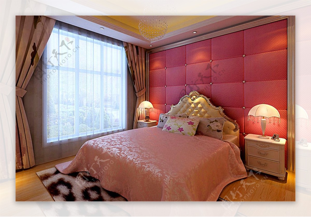 现代欧式别墅卧室装修效果图