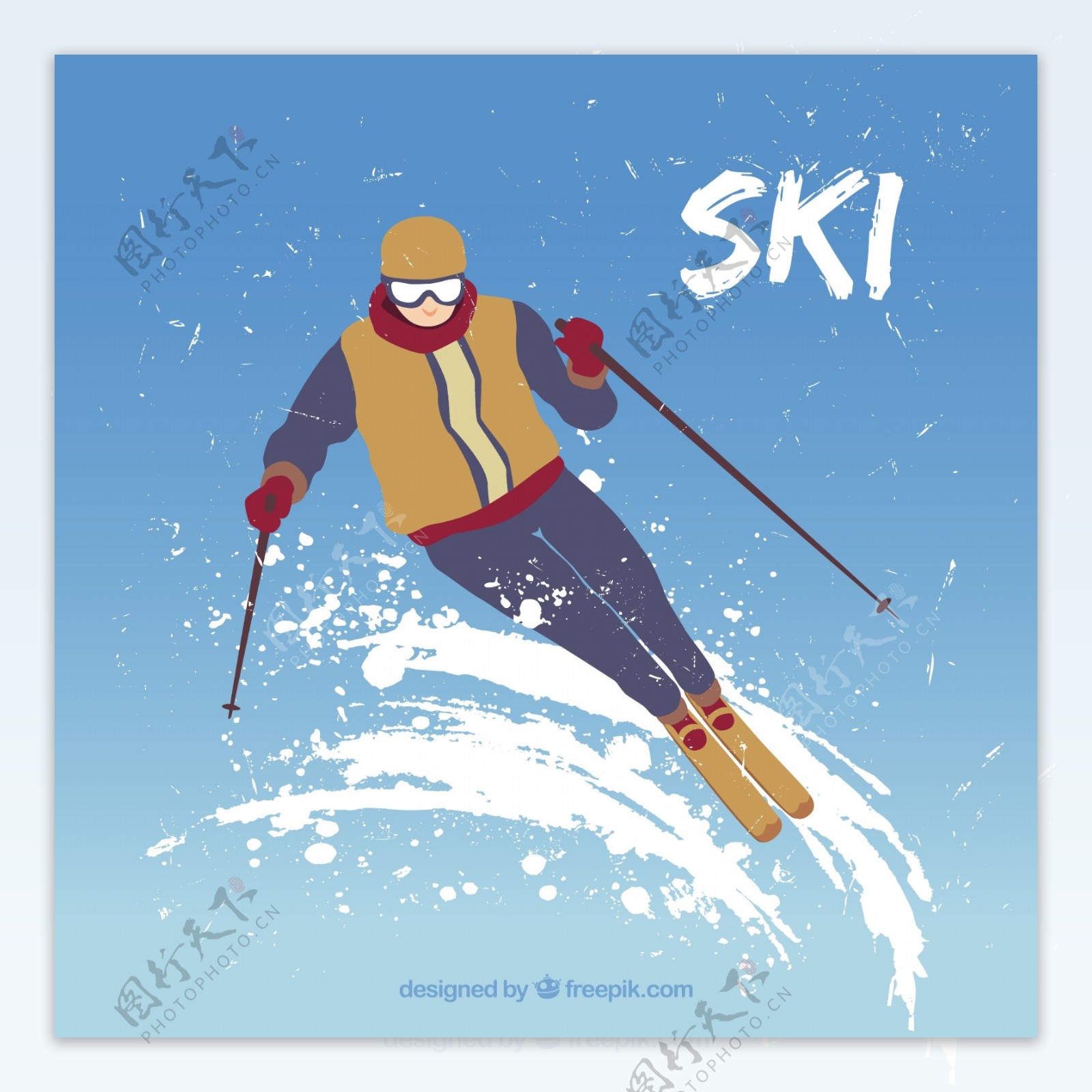 滑雪者的插图