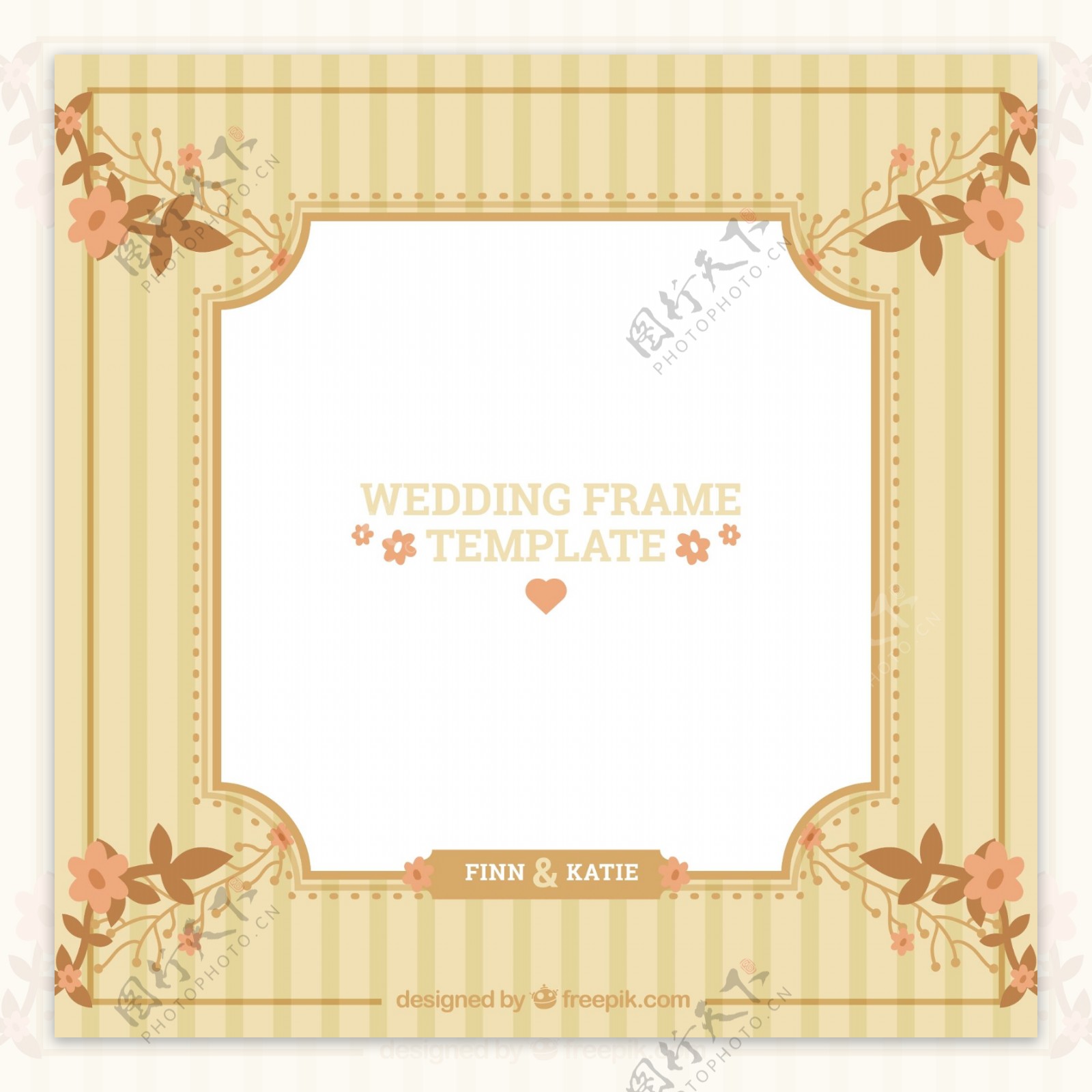 老式婚礼框架模板