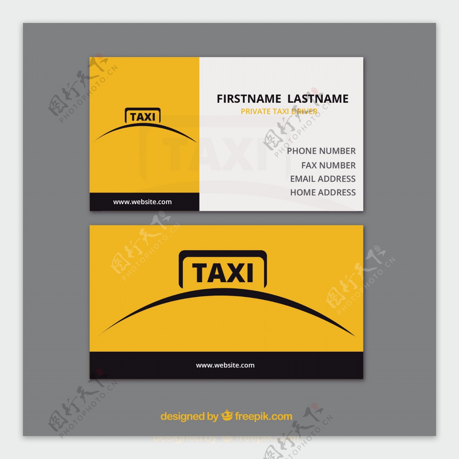 简单的黄色出租车卡