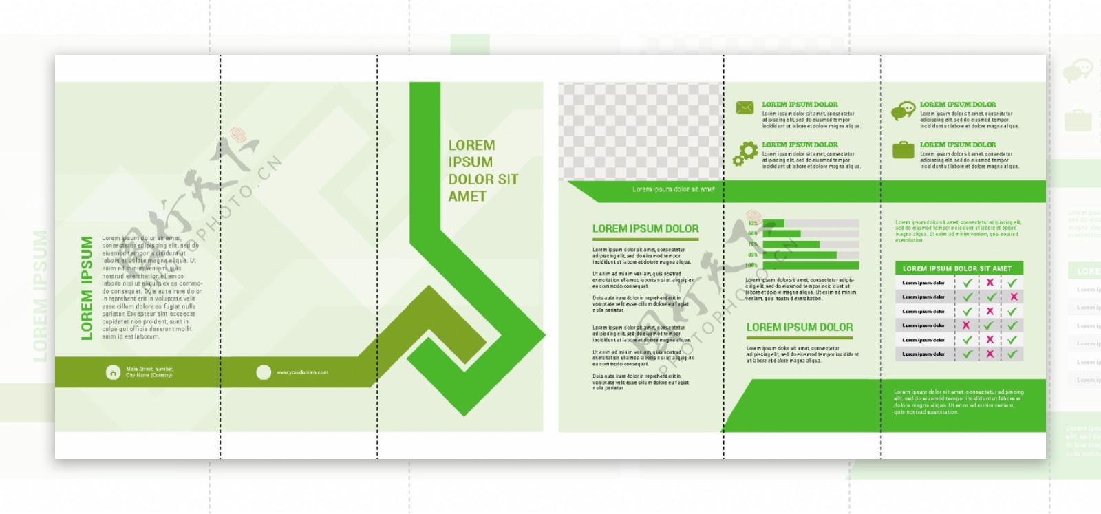 绿色色调的小册子设计