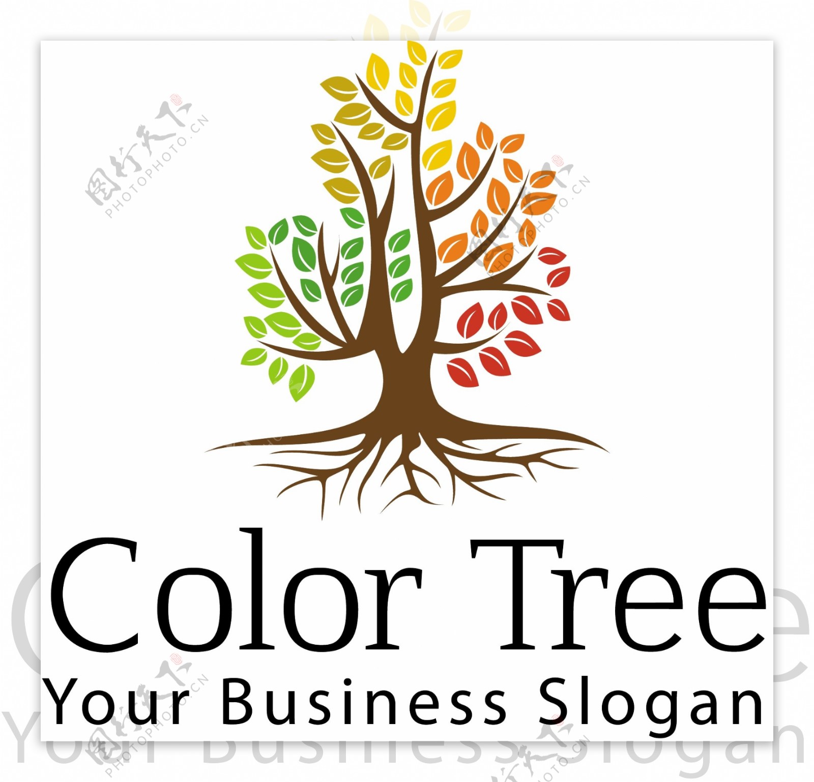 彩色树的标志