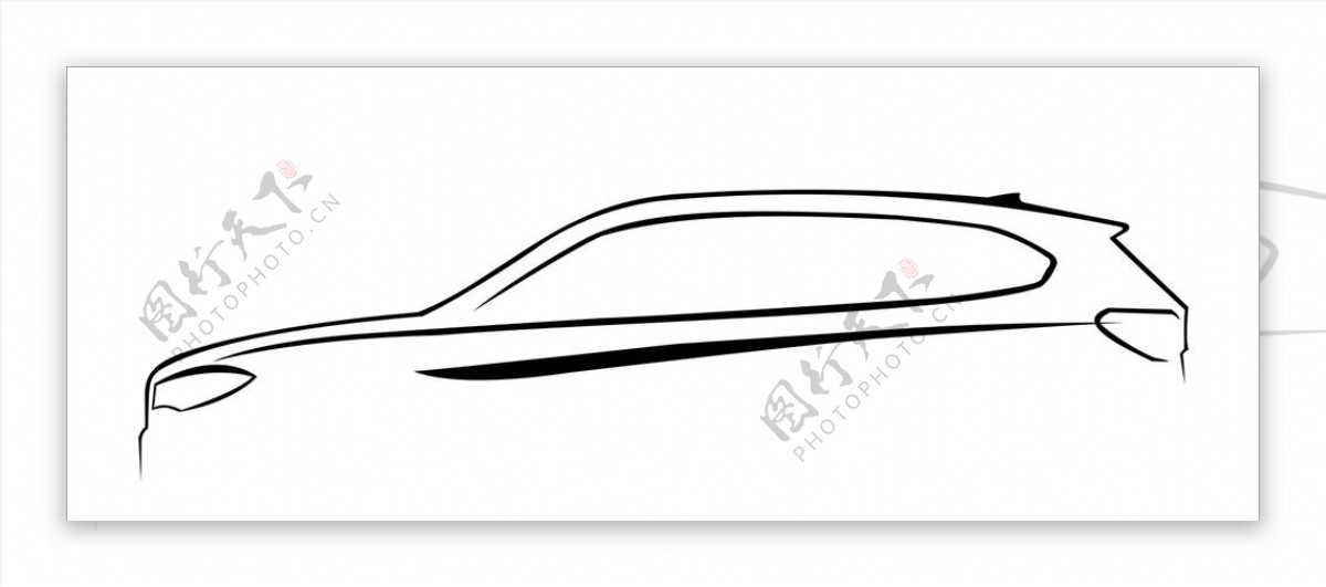BMWX1轮廓线条图