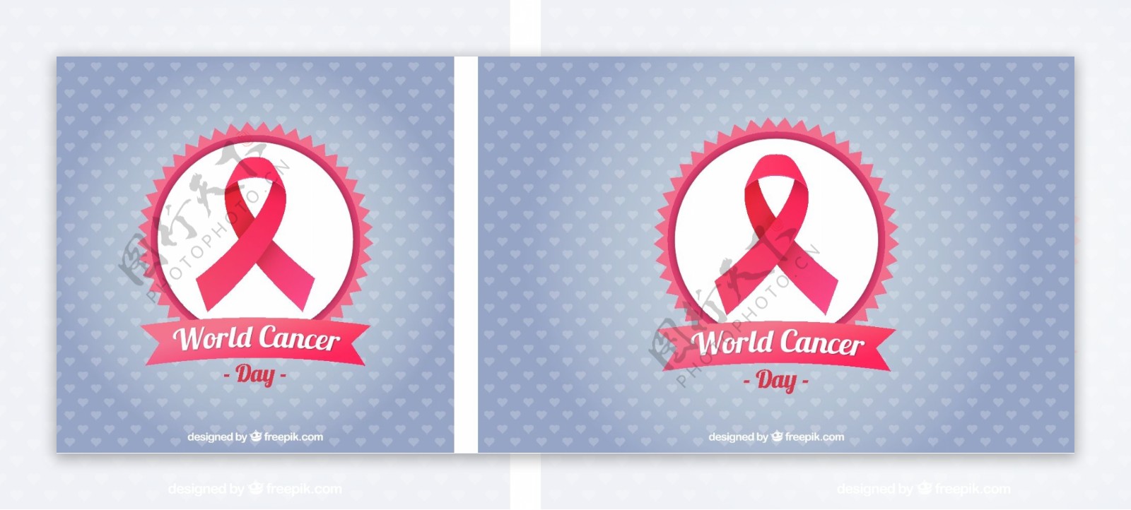 世界癌症日背景粉红丝带和心脏