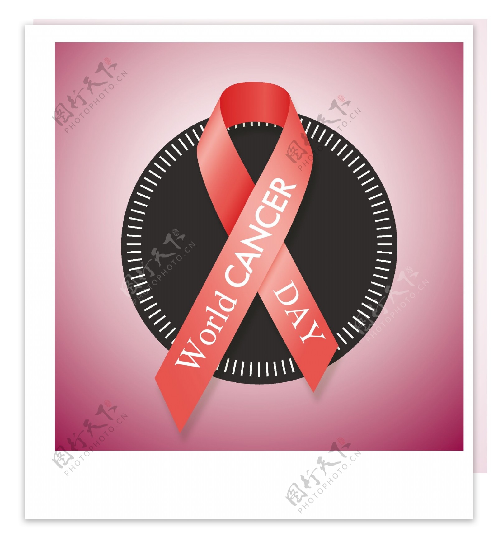 灰色的背景和红色的红丝带ribbonpink背景世界癌症日