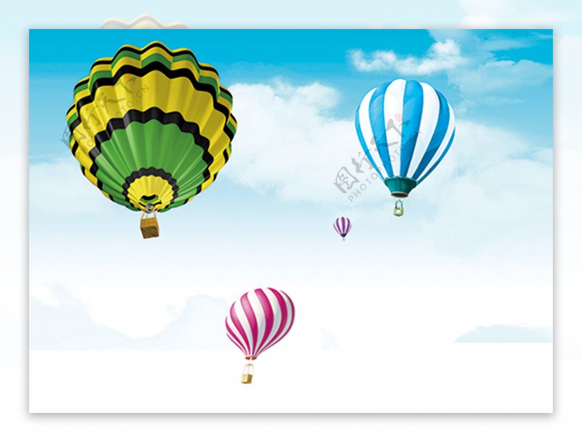 热气球背景海报