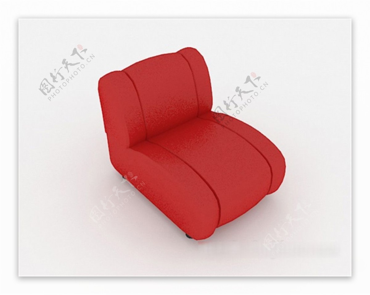红色沙发模型效果图