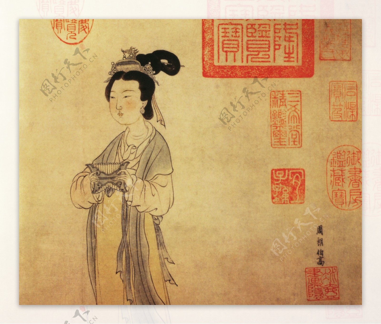 古代水墨美女画