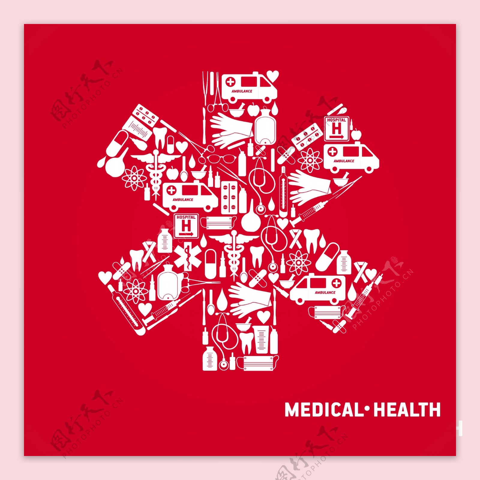 医学红十字会的背景与图标