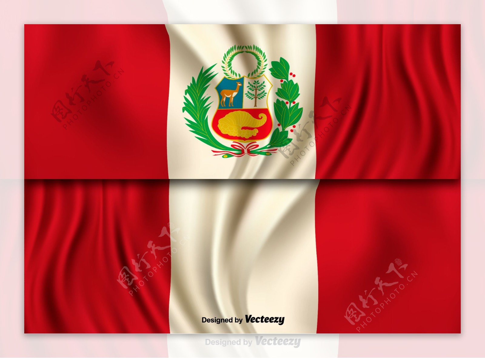 秘鲁国旗矢量图