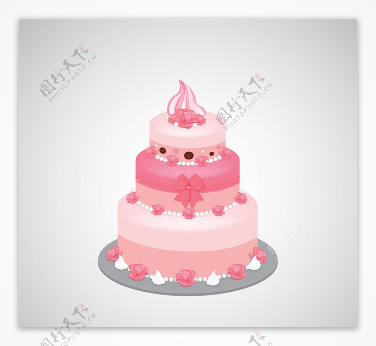 粉色三层蛋糕设计矢量素材