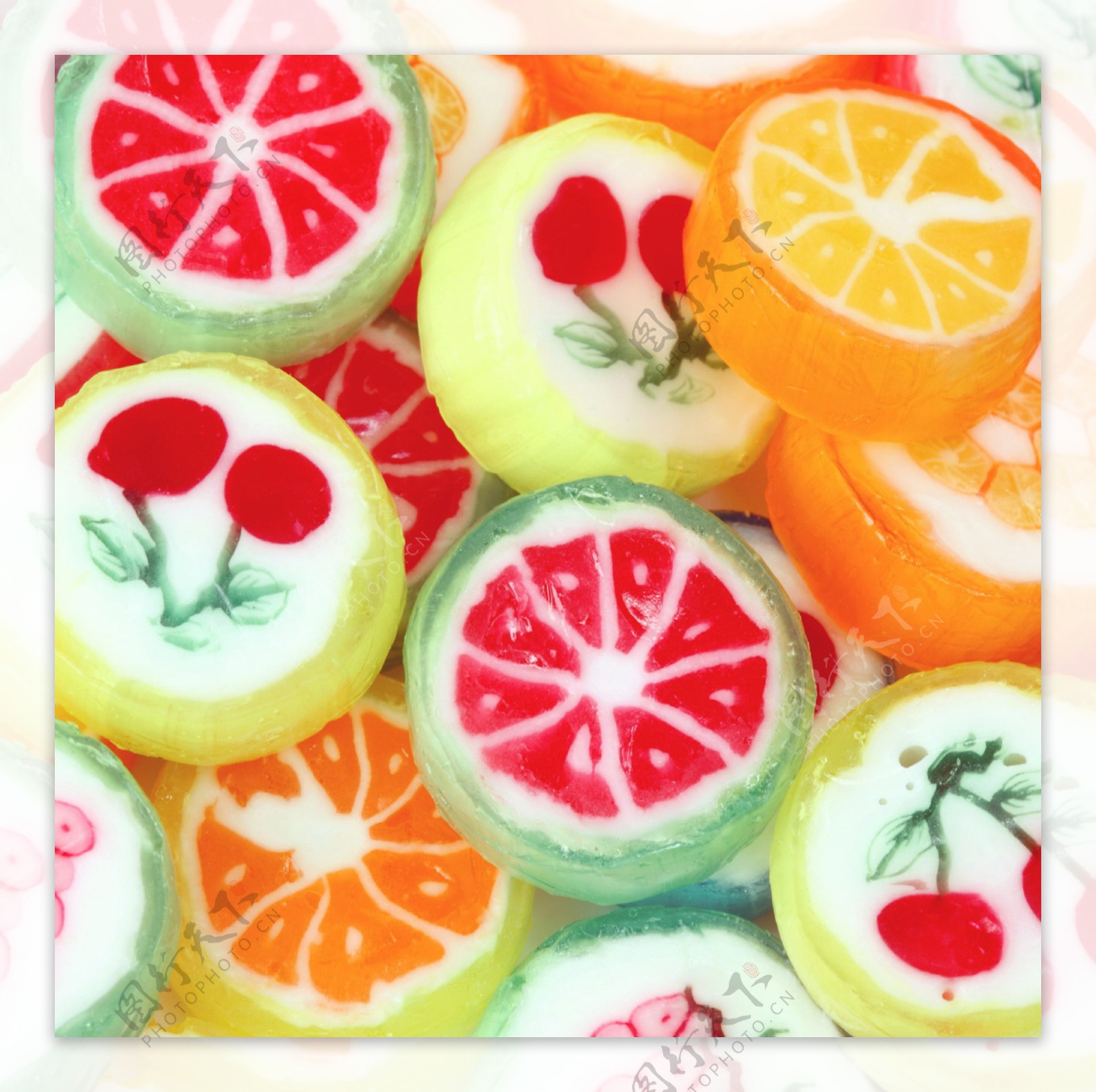 彩色水果糖果图片