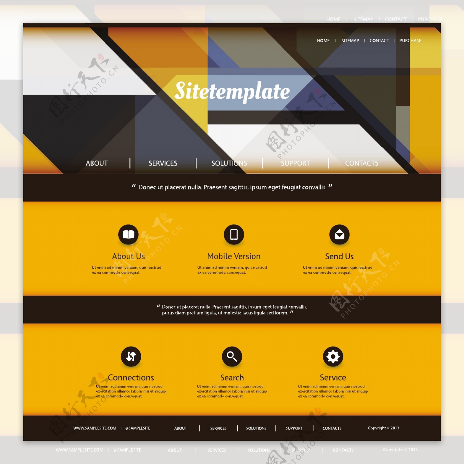 黄色简洁网站设计