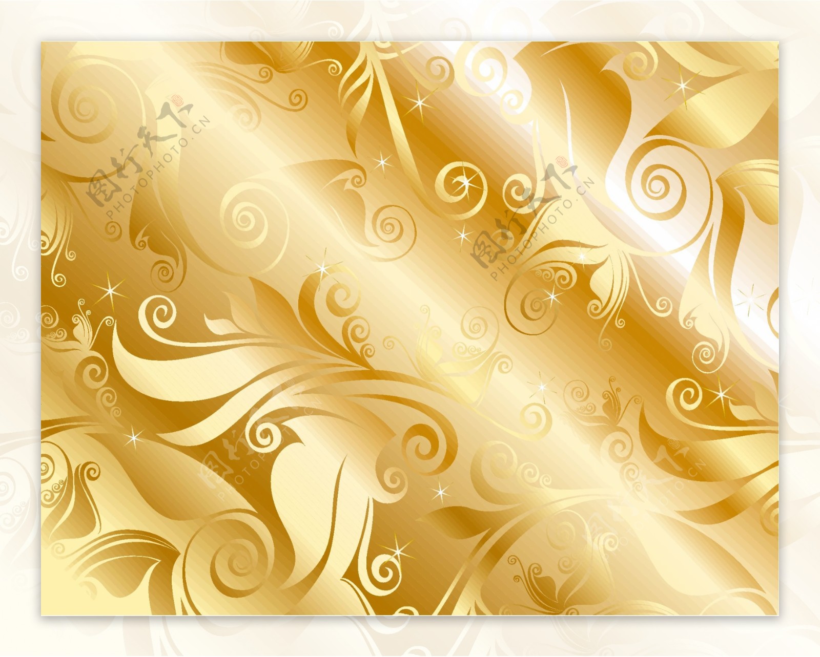 金色花纹华丽背景素材