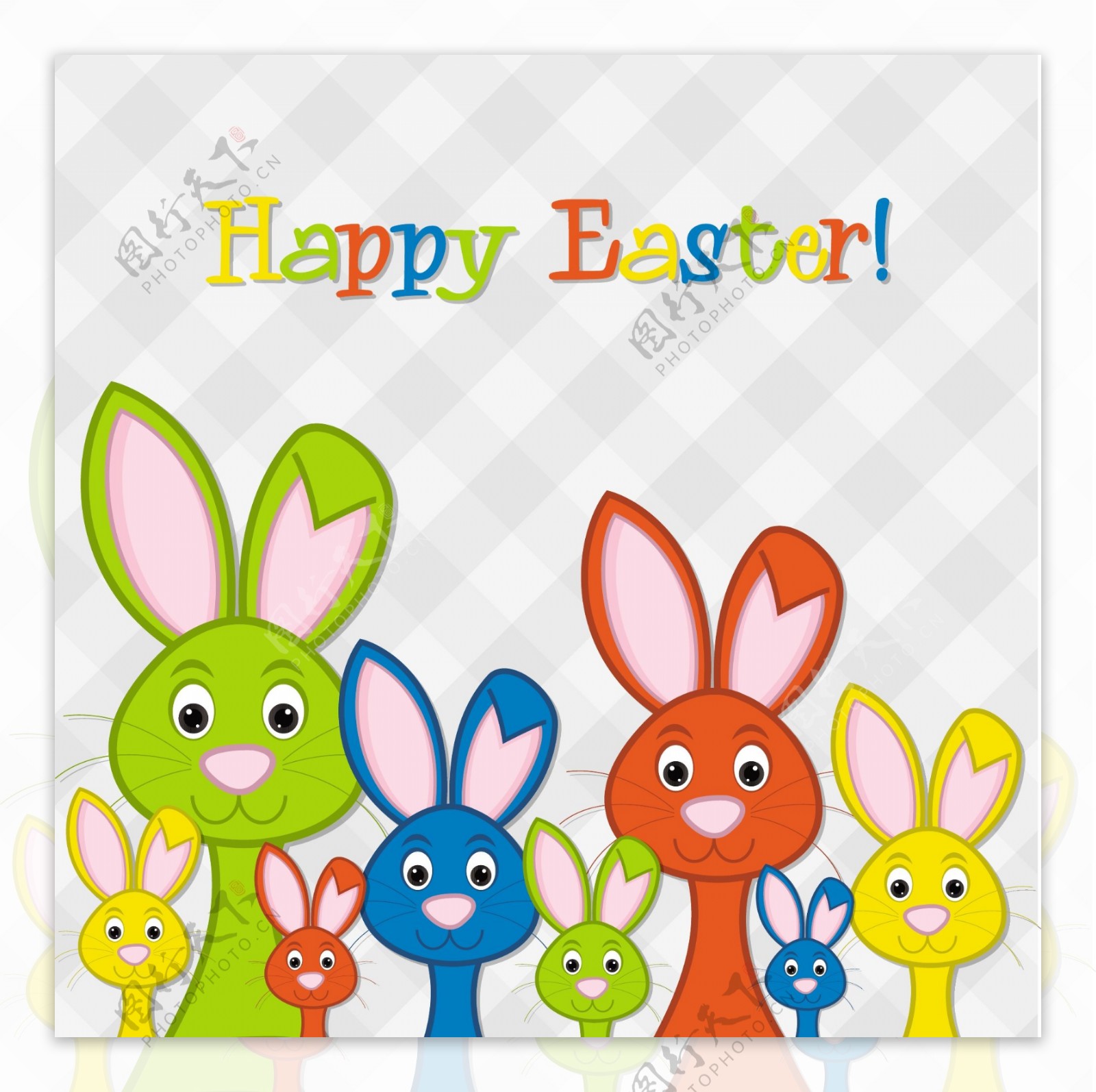隐藏的复活节兔子卡矢量格式