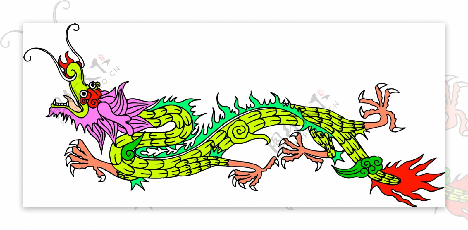 龙纹吉祥图案中国传统图案0019