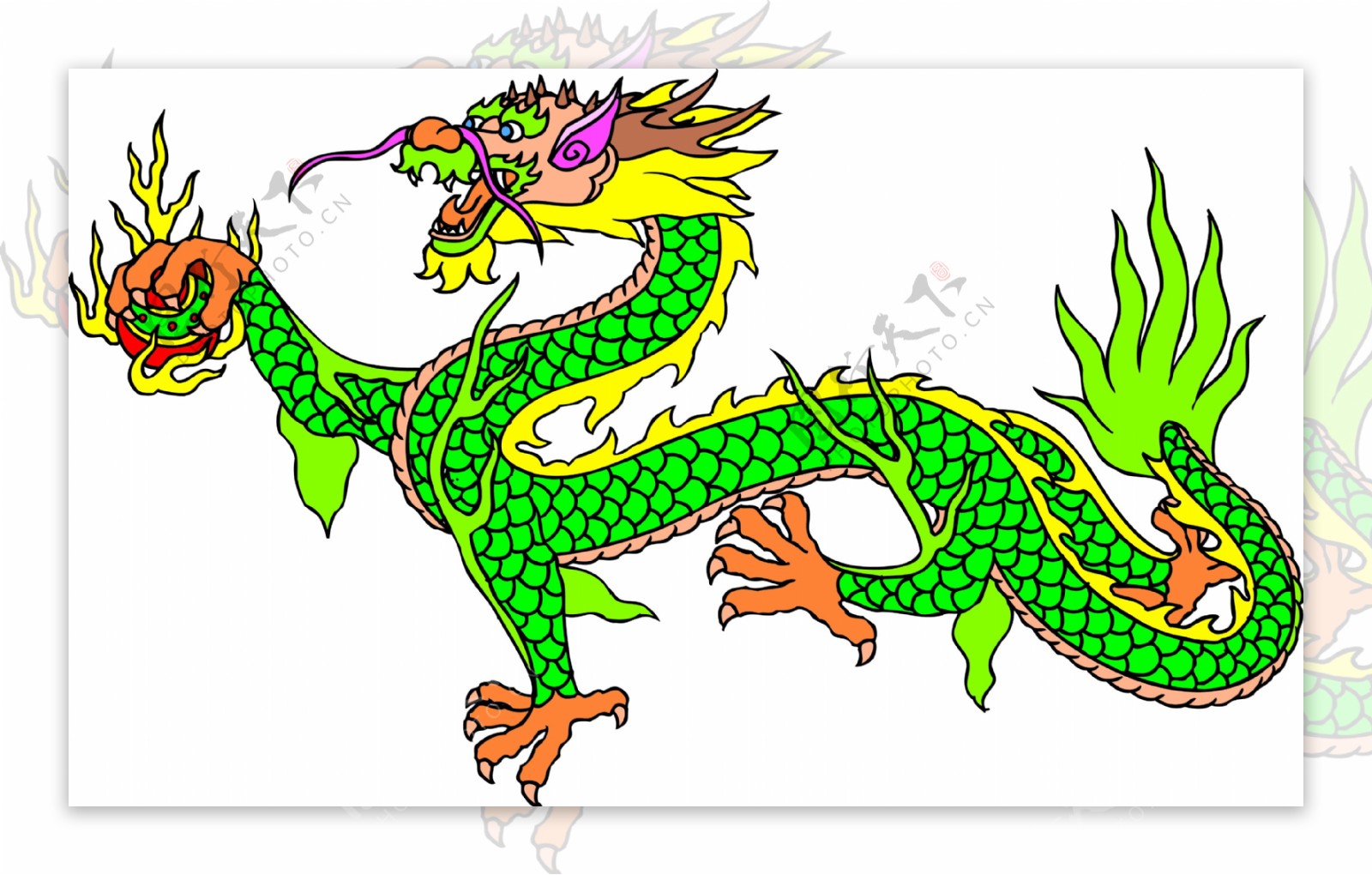 龙纹吉祥图案中国传统图案0033