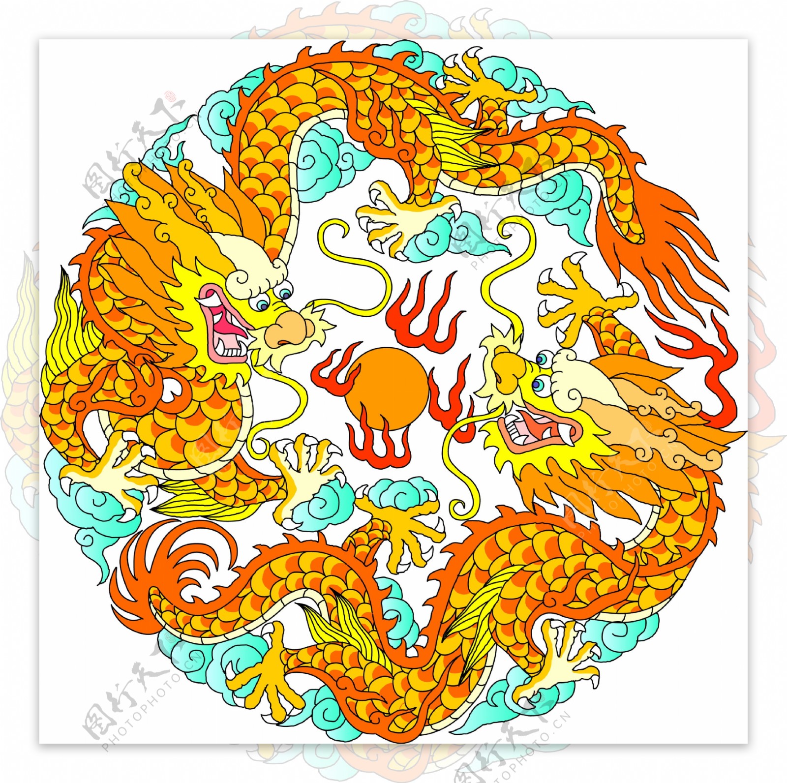 龙纹吉祥图案中国传统图案0073