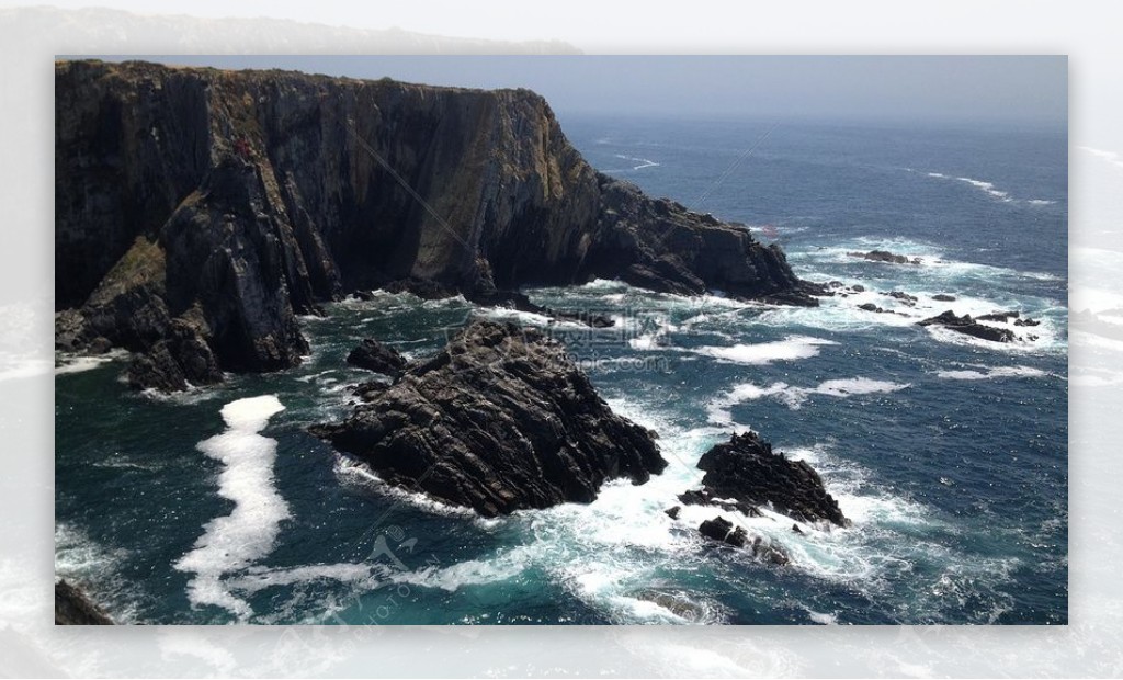 海洋大自然海洋岩石波浪海岸悬崖岸