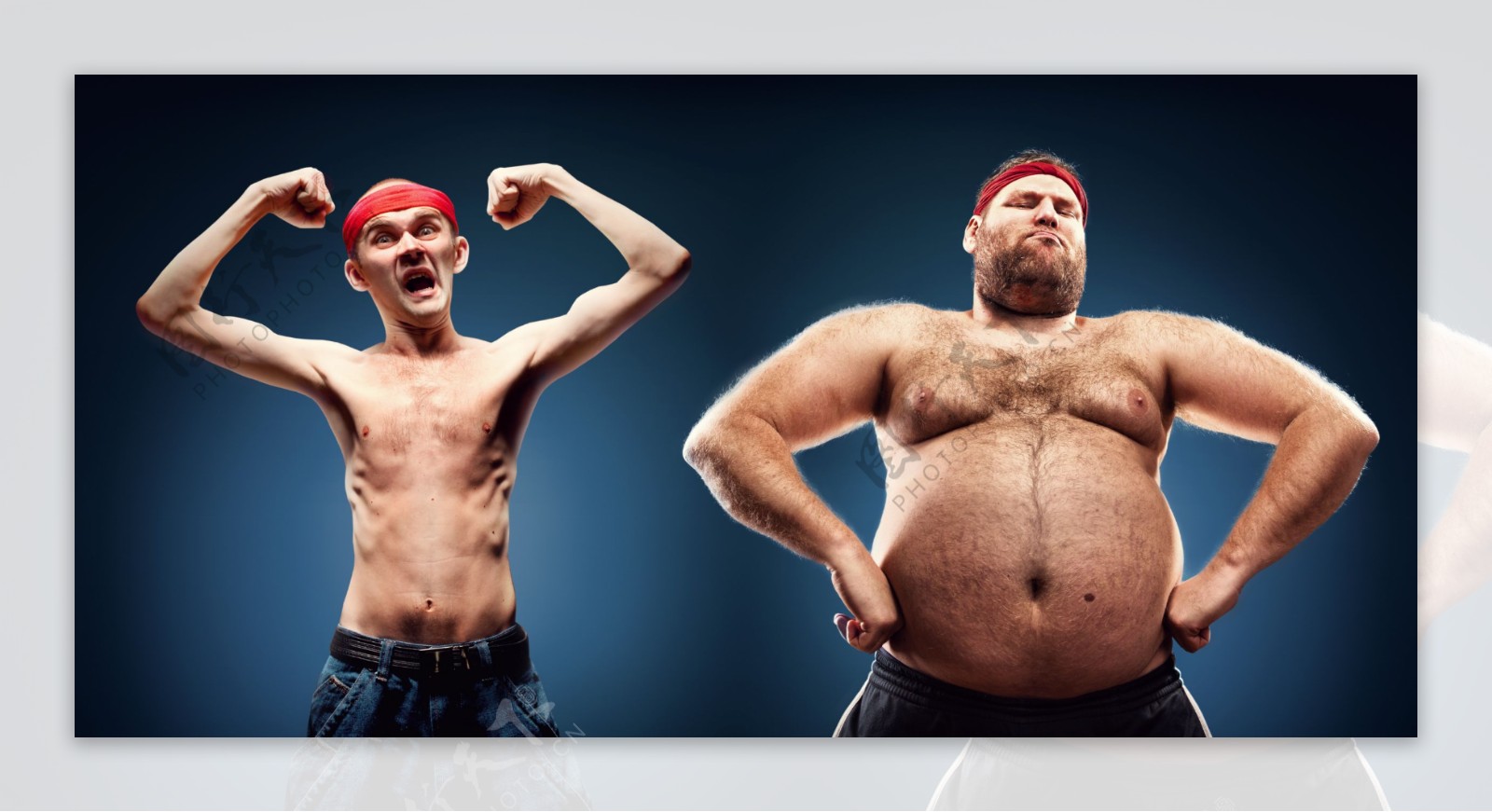 瘦弱的男人与肥胖的男人图片