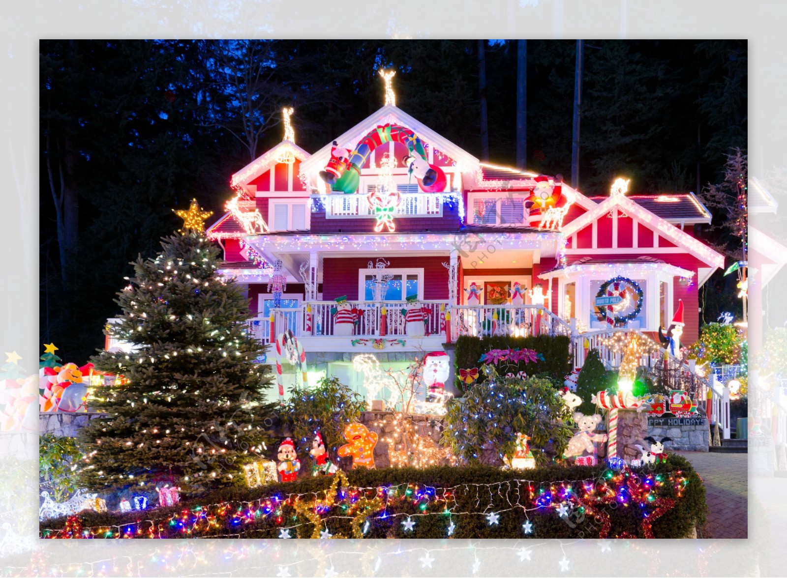 美丽的圣诞节房子图片