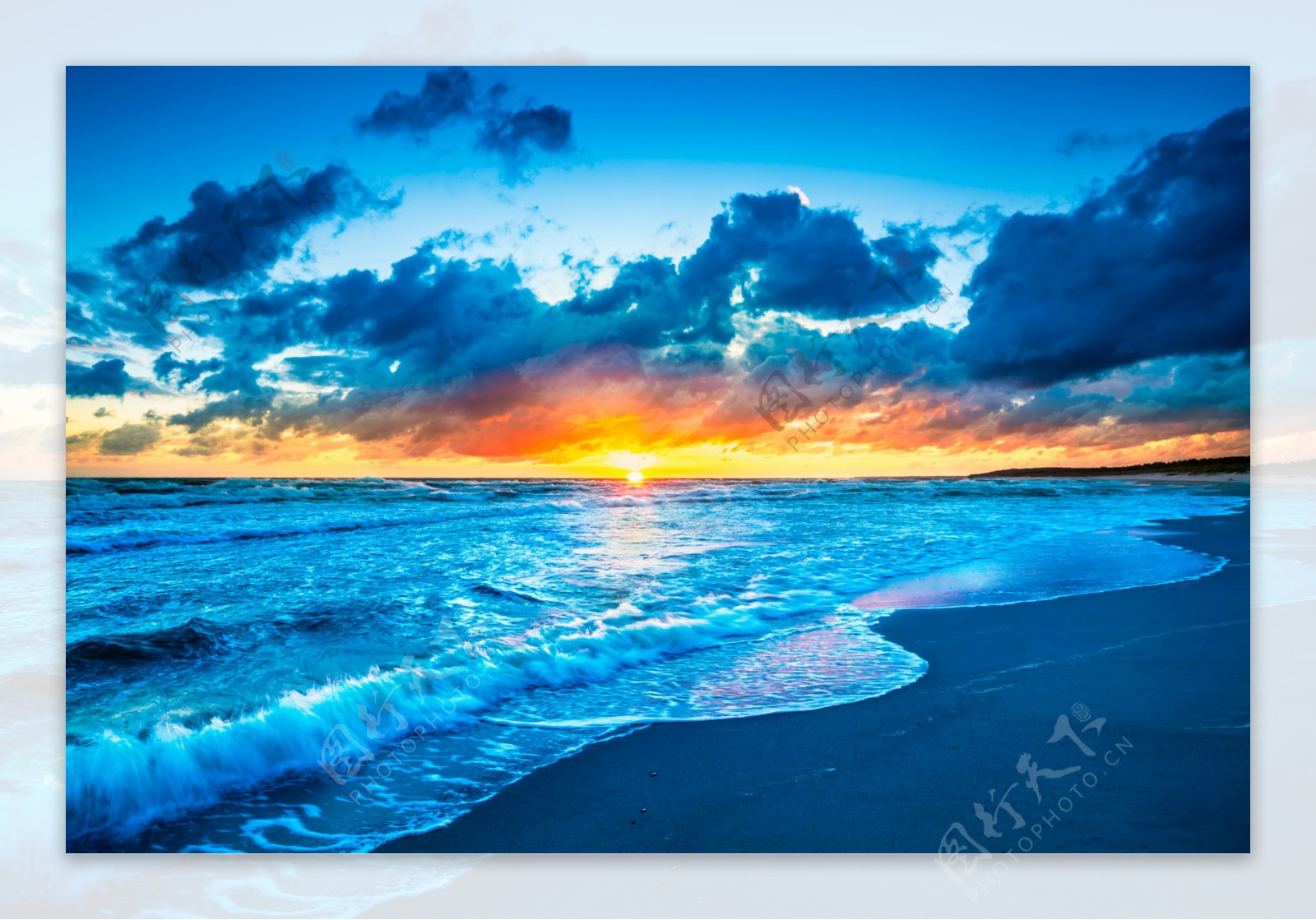 日出的大海美景图片素材