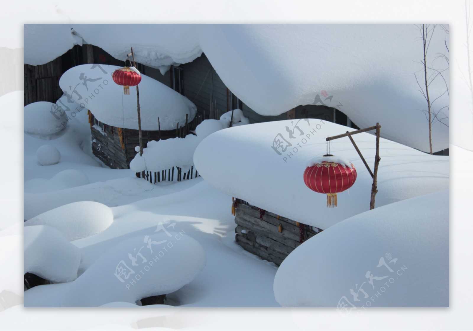 雪乡雪房子图片