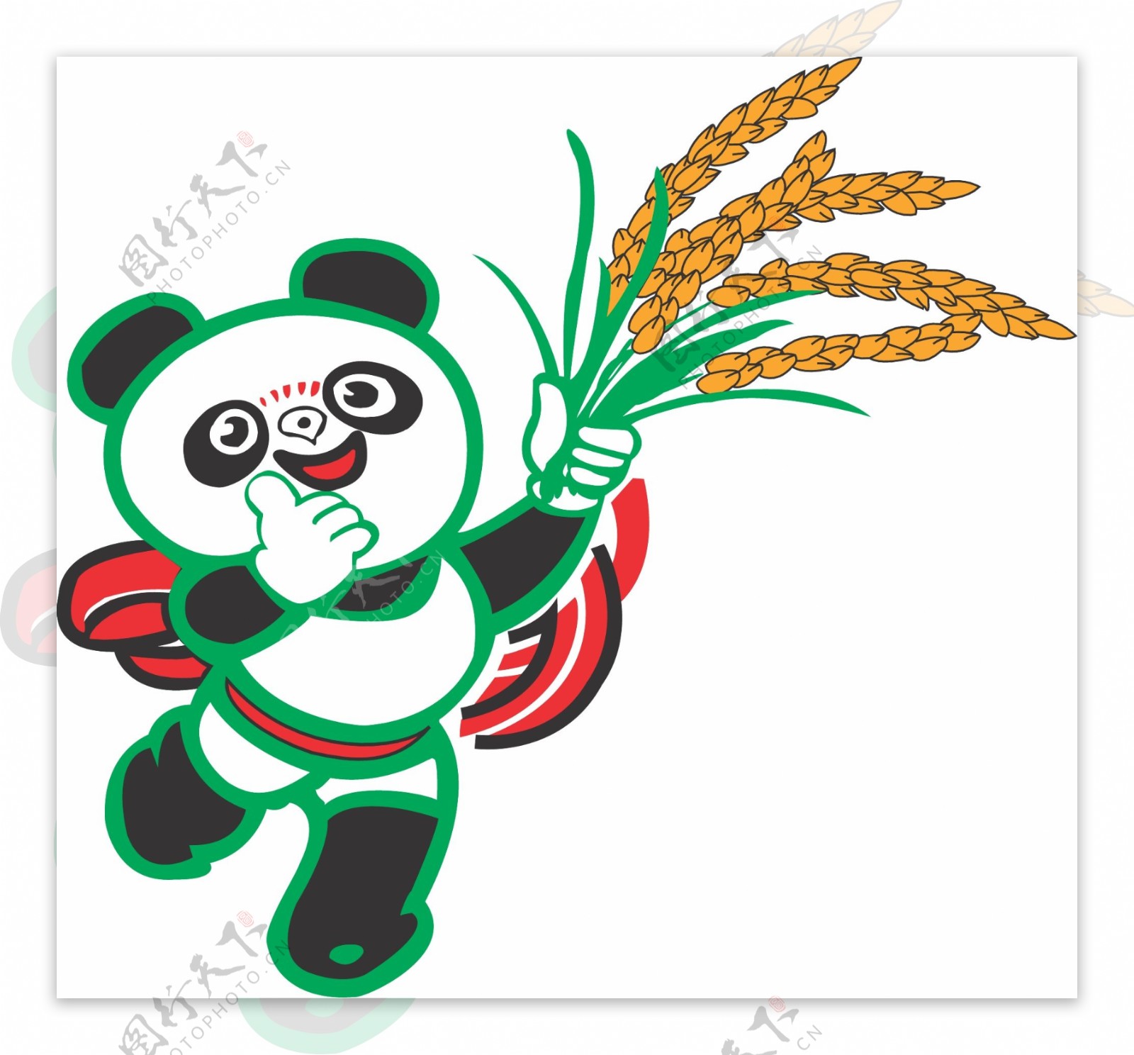 熊猫盼盼熊猫水稻