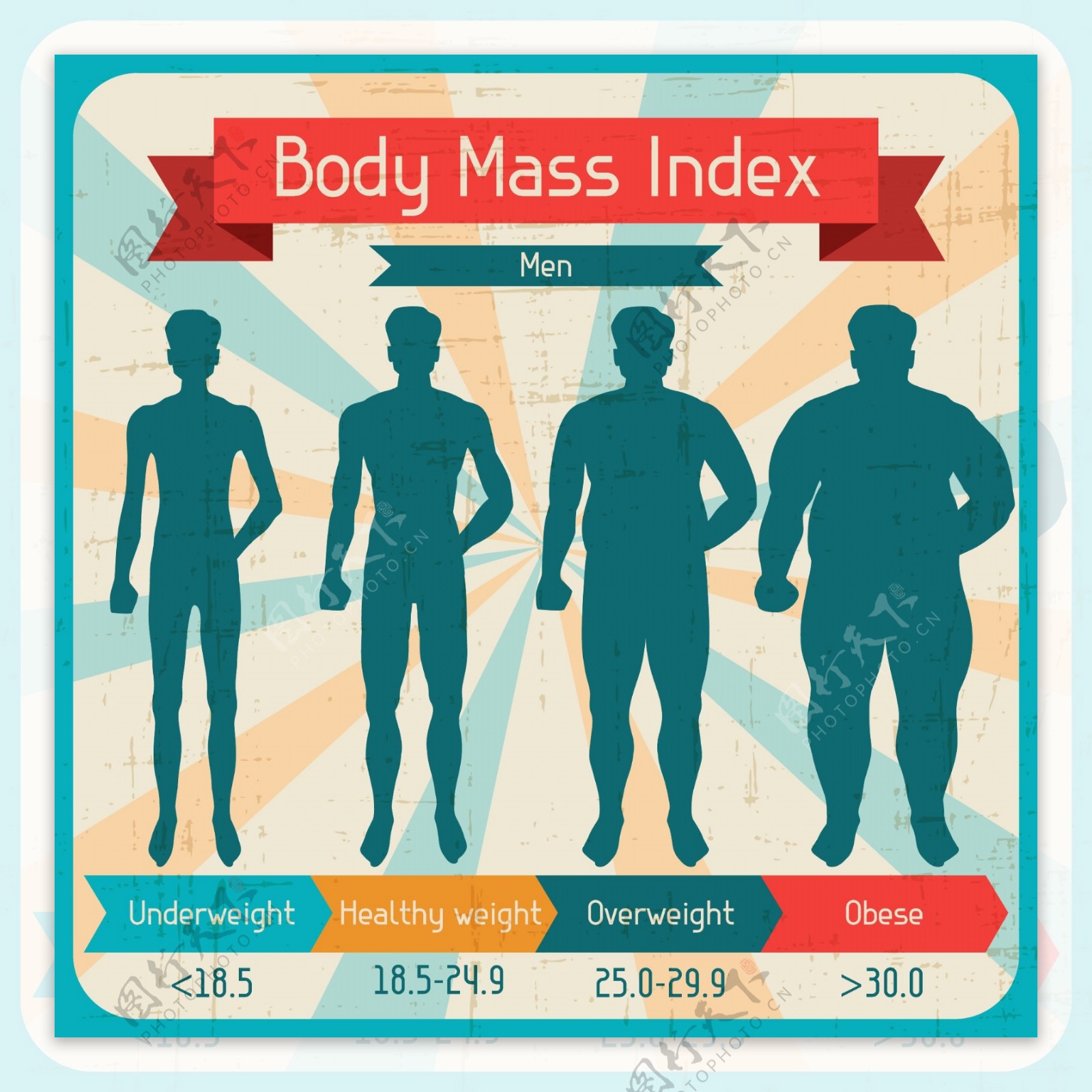 男士体重指数图